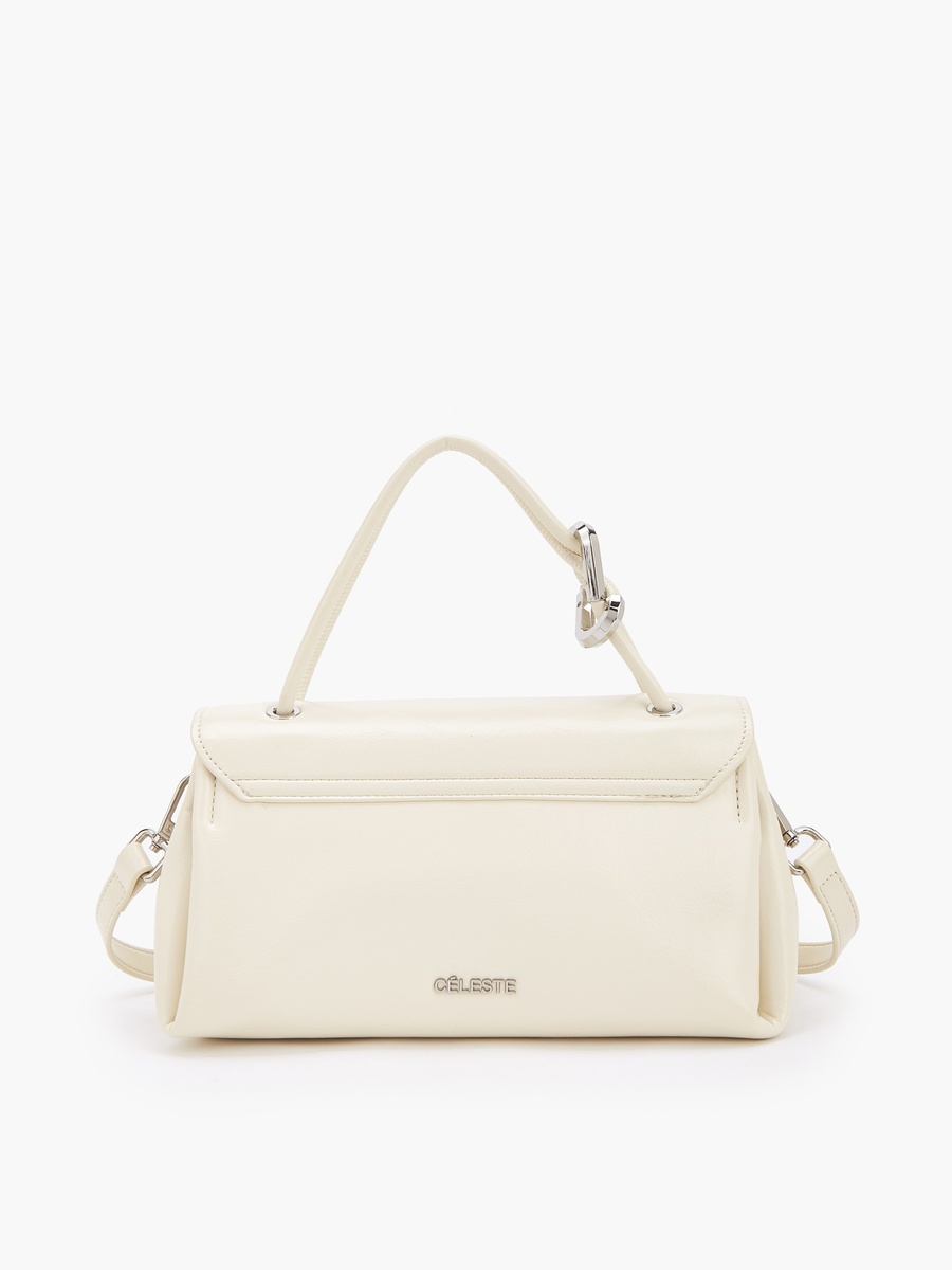 Solid Satchel Bag with Detachable Strap