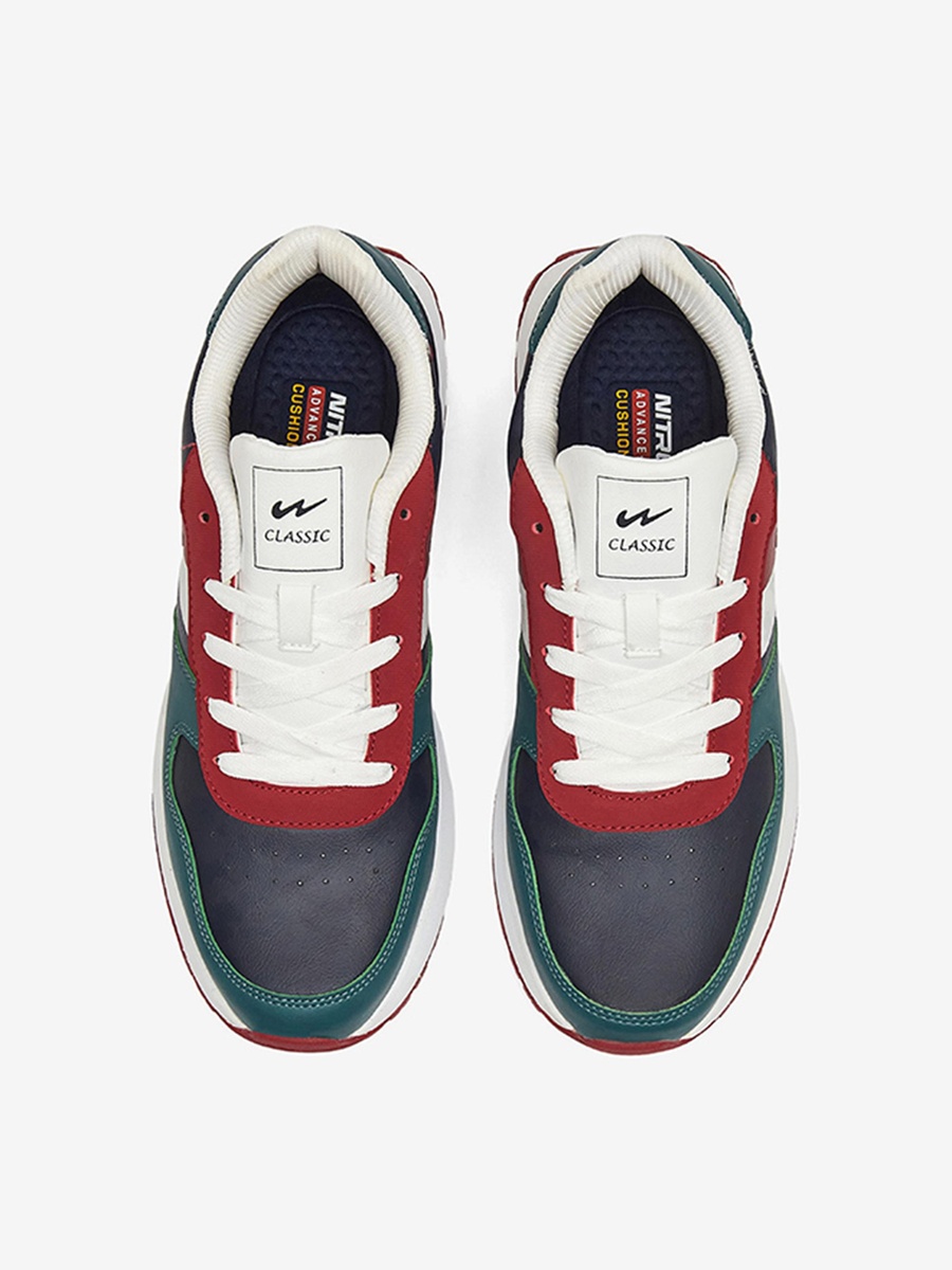 Men Navy Blue Cardo Motion Massage Lace-Up Sneakers