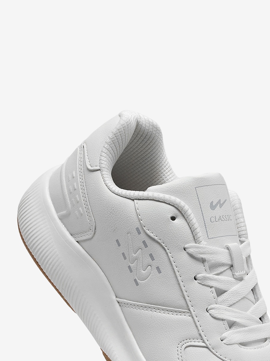 Men White Credit White Motion Massage Lace-Up Sneakers