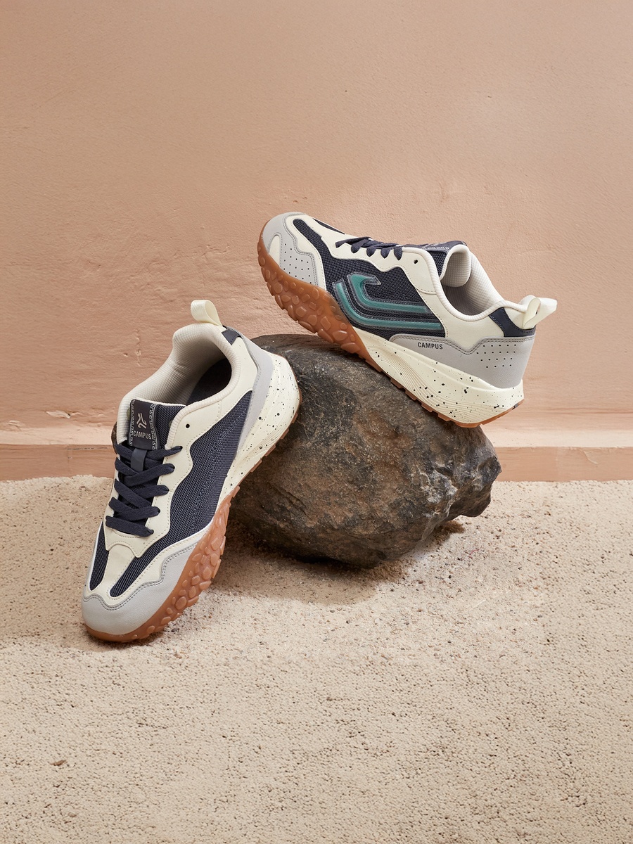 Men Grey Eminet Marathon Cushion Lace-Up Sneakers