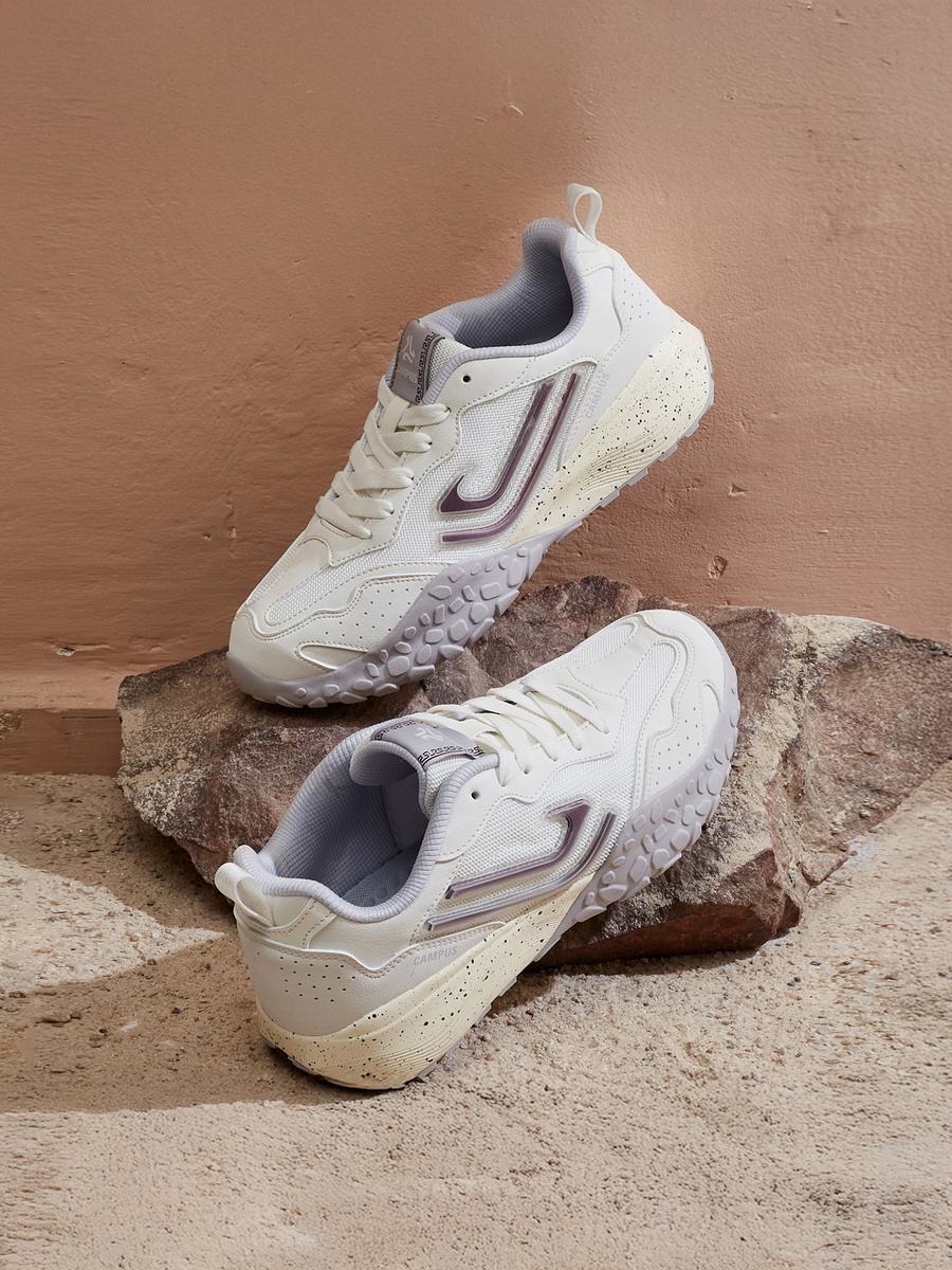 Men White Eminet Marathon Cushion Lace-Up Sneakers