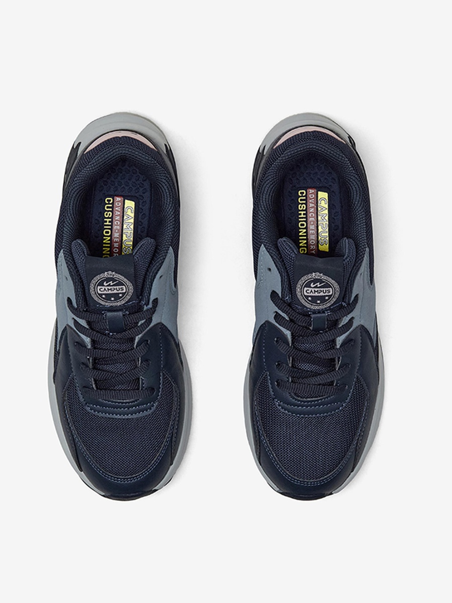 Navy Blue Mystery Memory Foam Lace-Up Sneakers