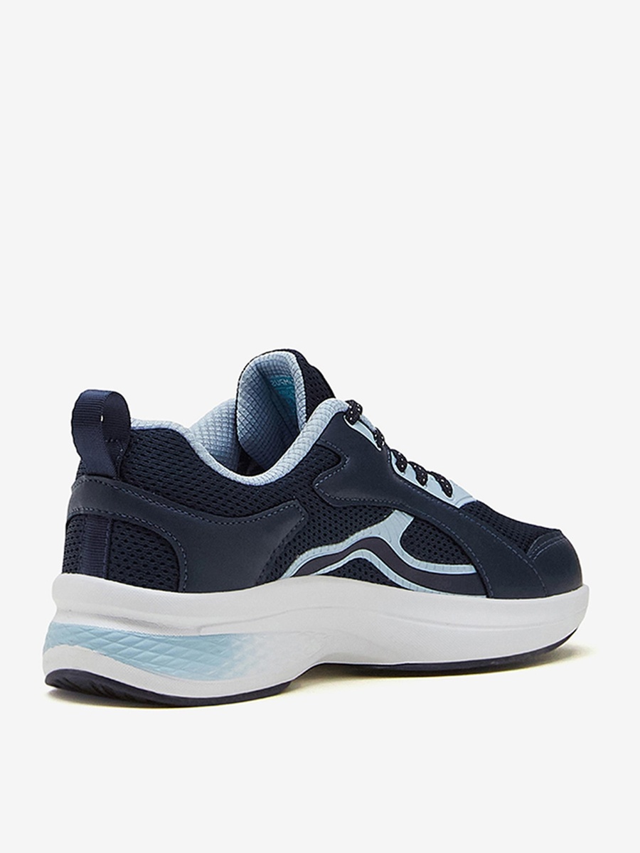 Navy Blue Stream Memory Foam Lace-Up Sneakers