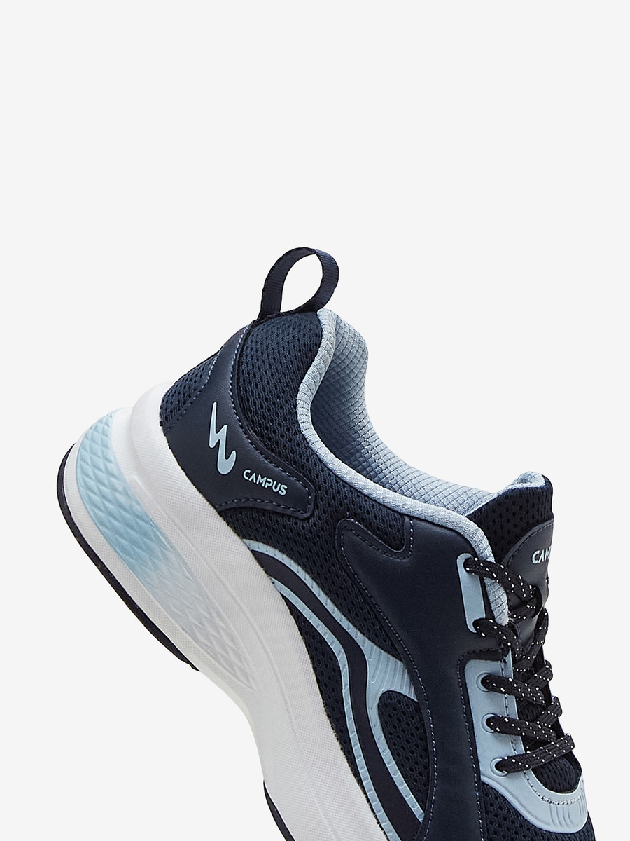 Navy Blue Stream Memory Foam Lace-Up Sneakers