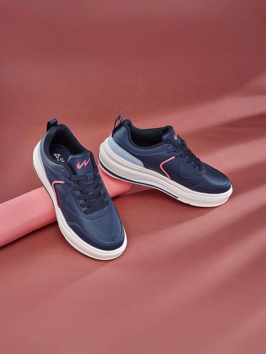 Navy Blue OGL-07 Memory Foam Lace-Up Sneakers
