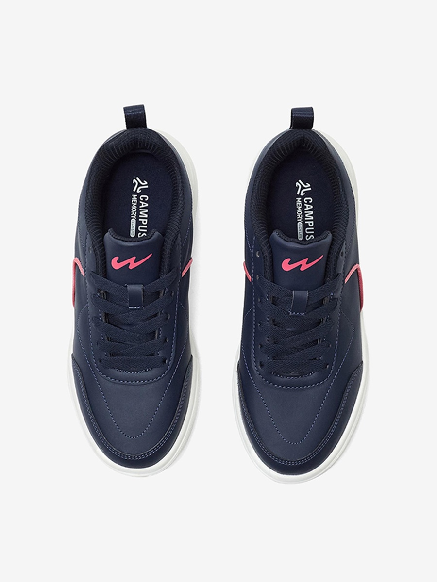 Navy Blue OGL-07 Memory Foam Lace-Up Sneakers