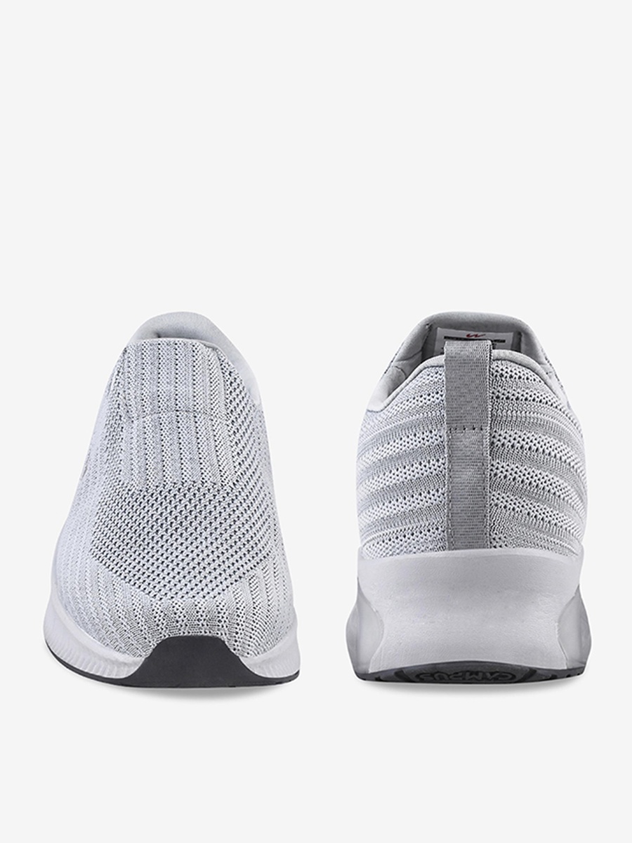 Men Grey Panel Memory Massage Tech Slip-On Walking Shoes