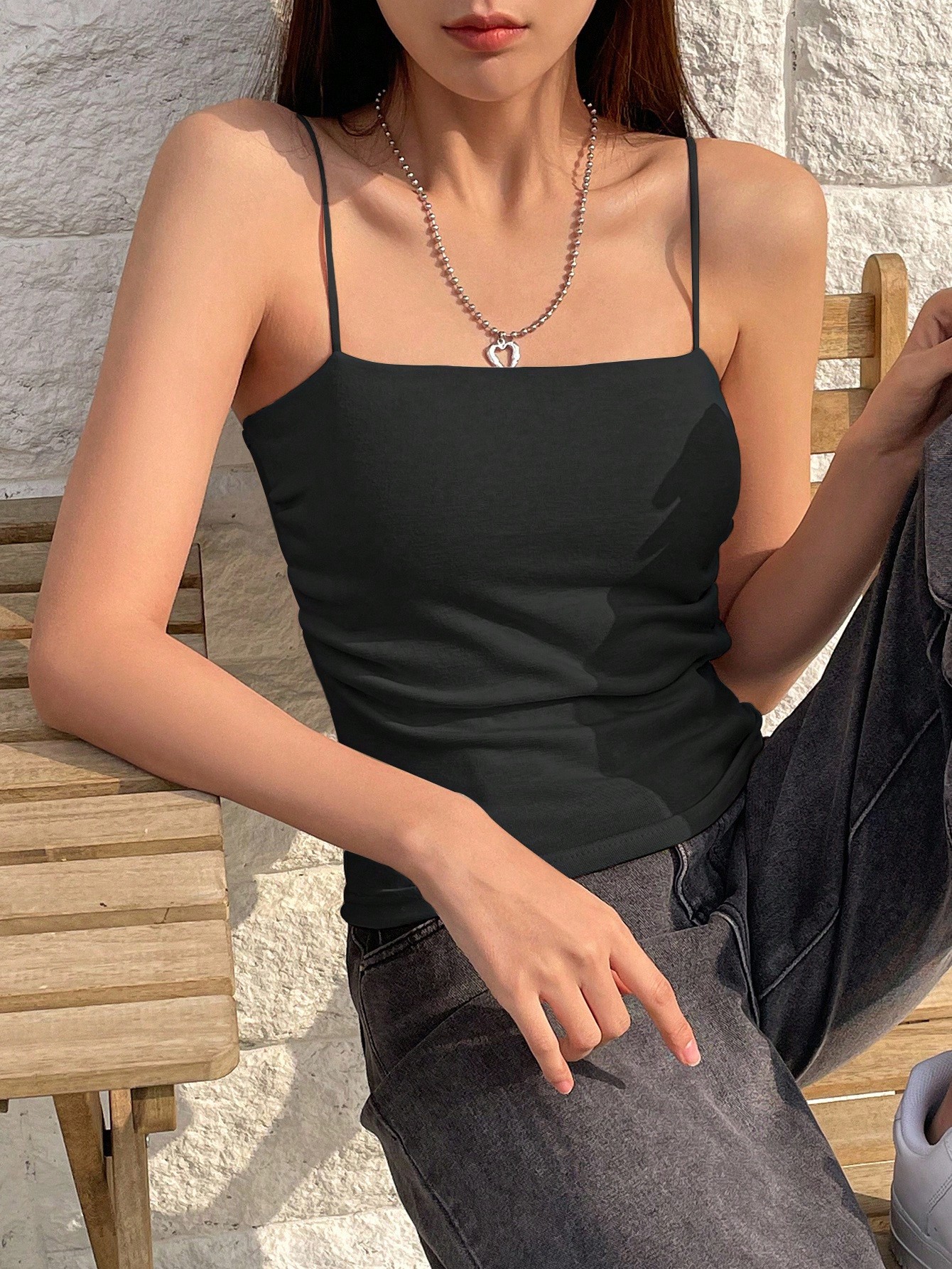 Black Sleeveless Cami Top