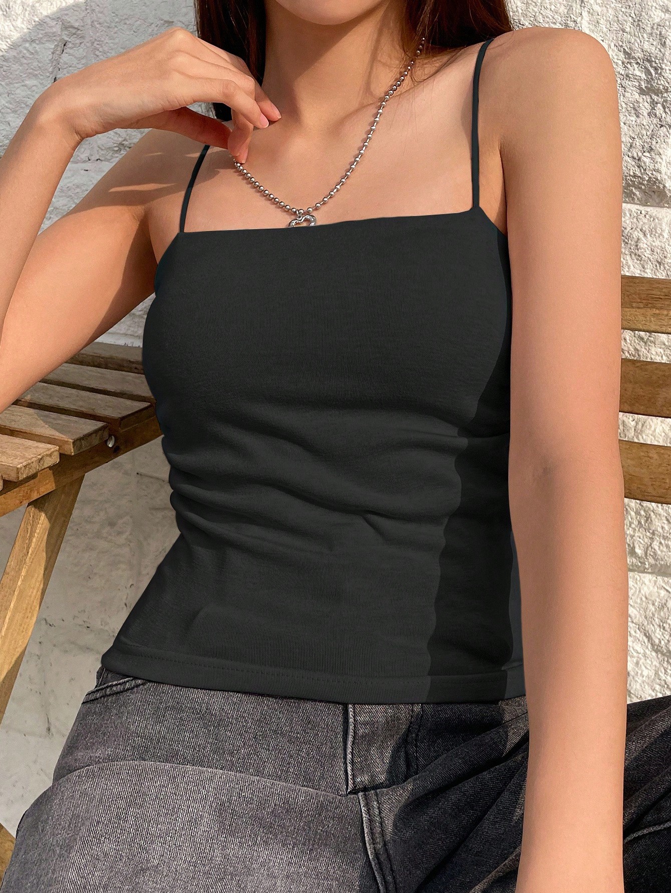 Black Sleeveless Cami Top