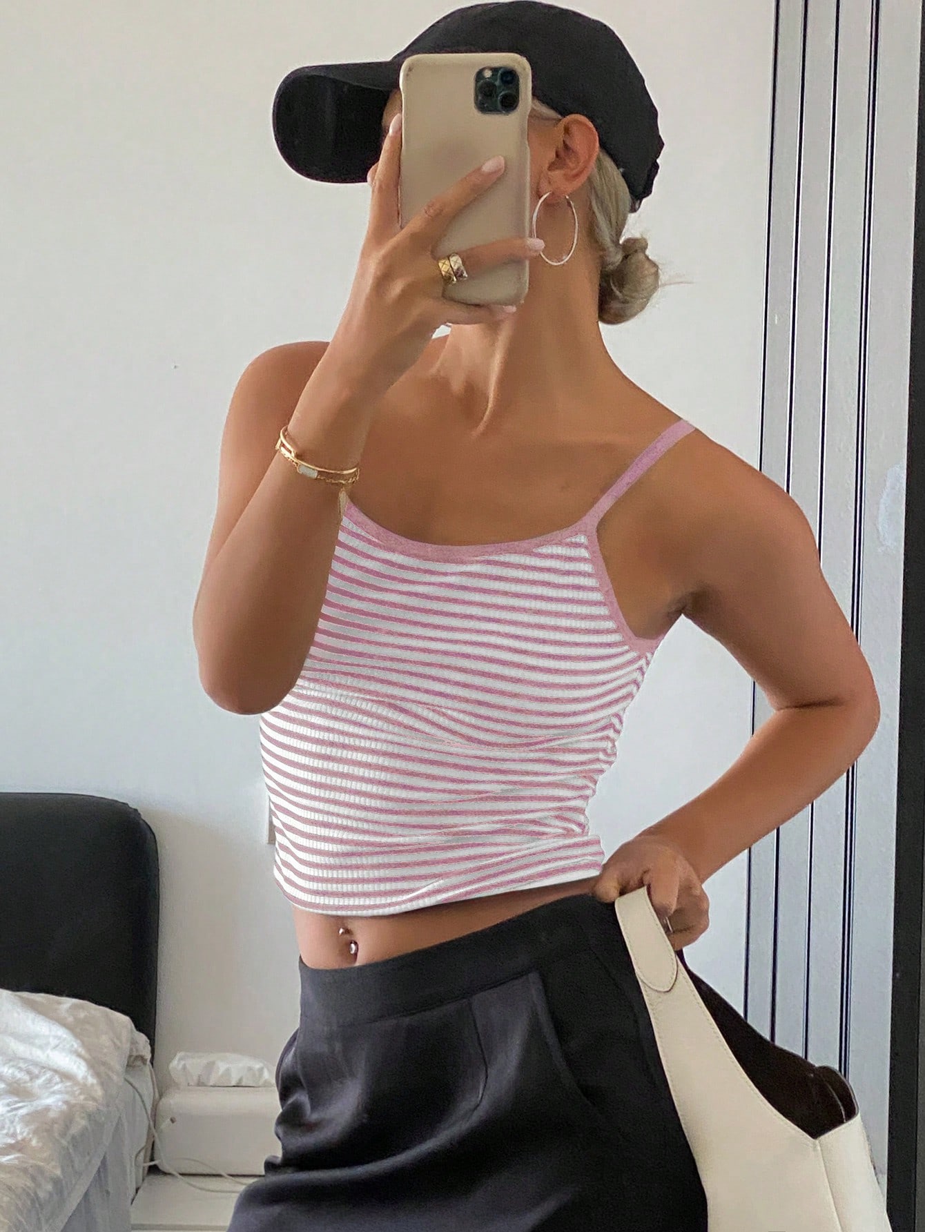 Striped Ribbed Cami Top