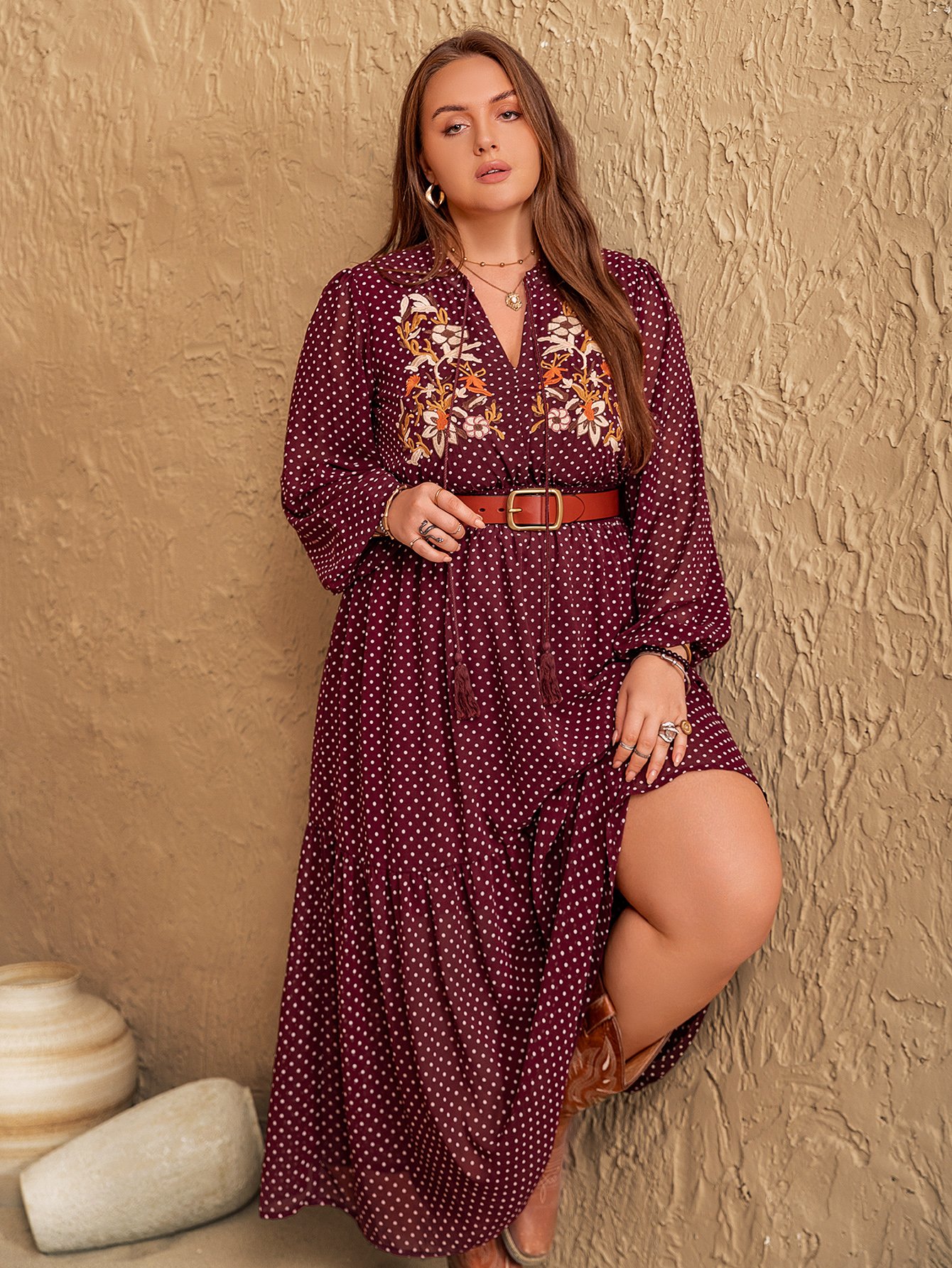 Elegant White A-Line Maxi Dress - Plus Size