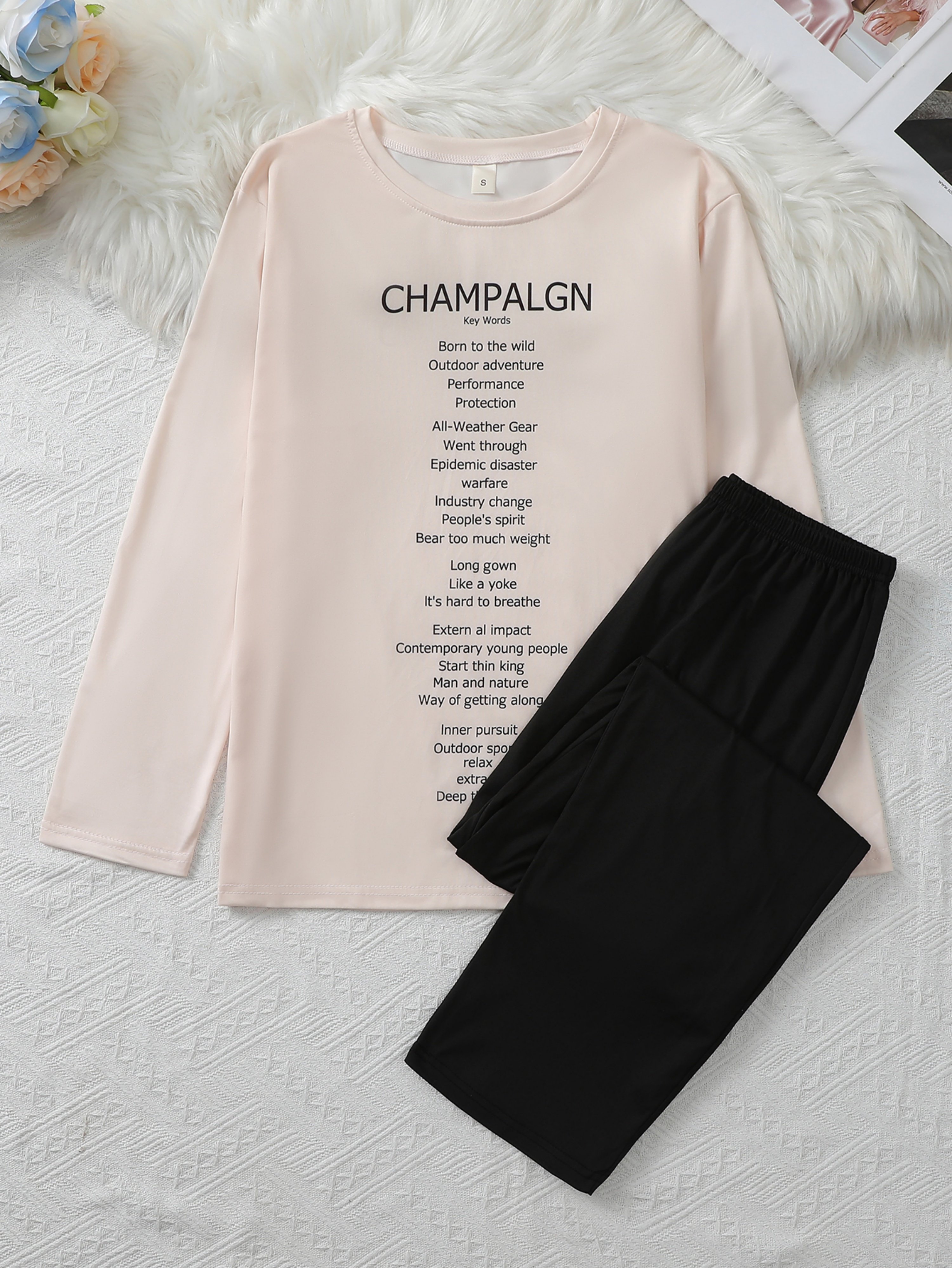 Muti-Color Printed Long Sleeve Top and Pants Pyjama Set