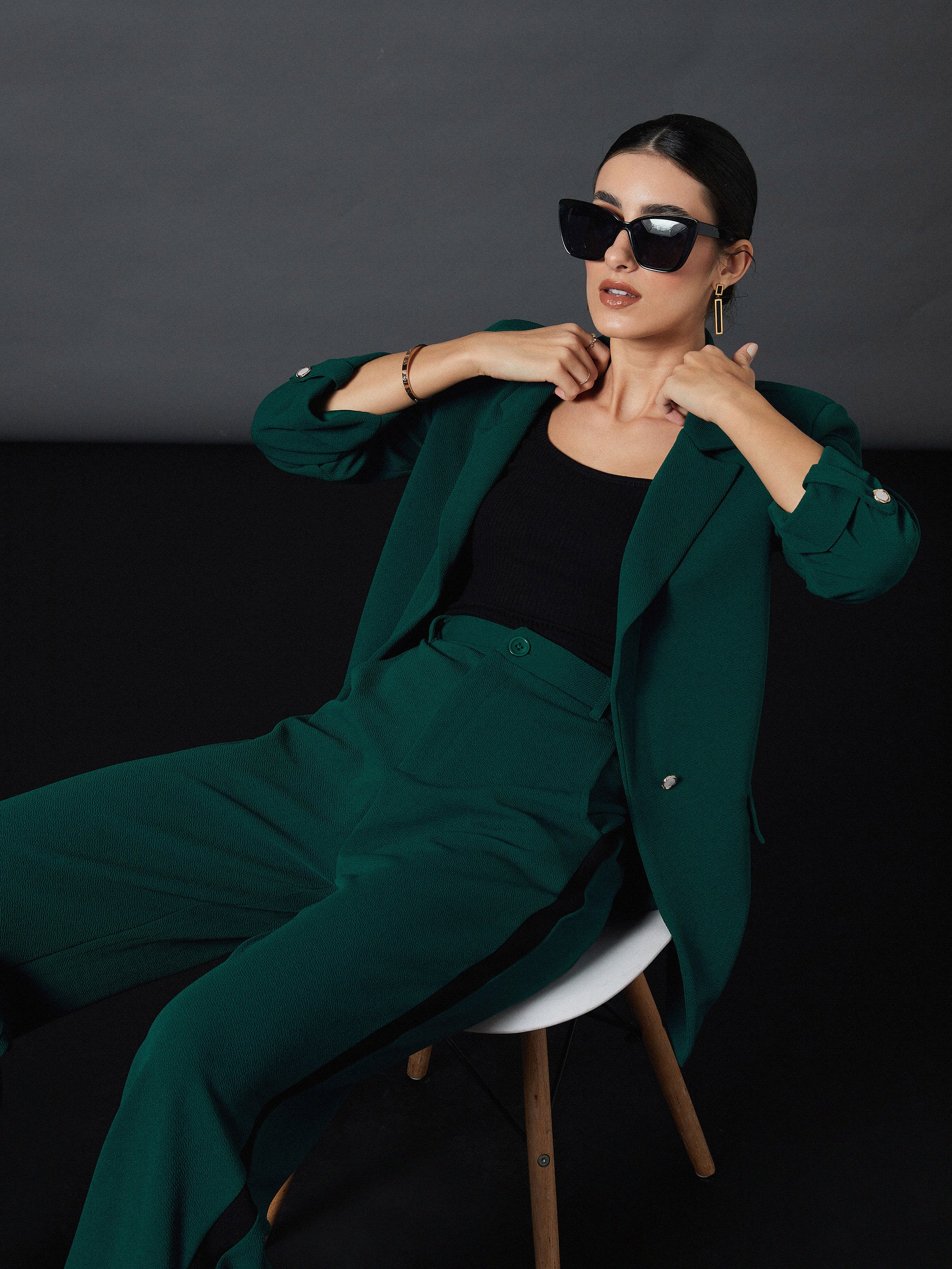 Forest Green Buttoned Blazer