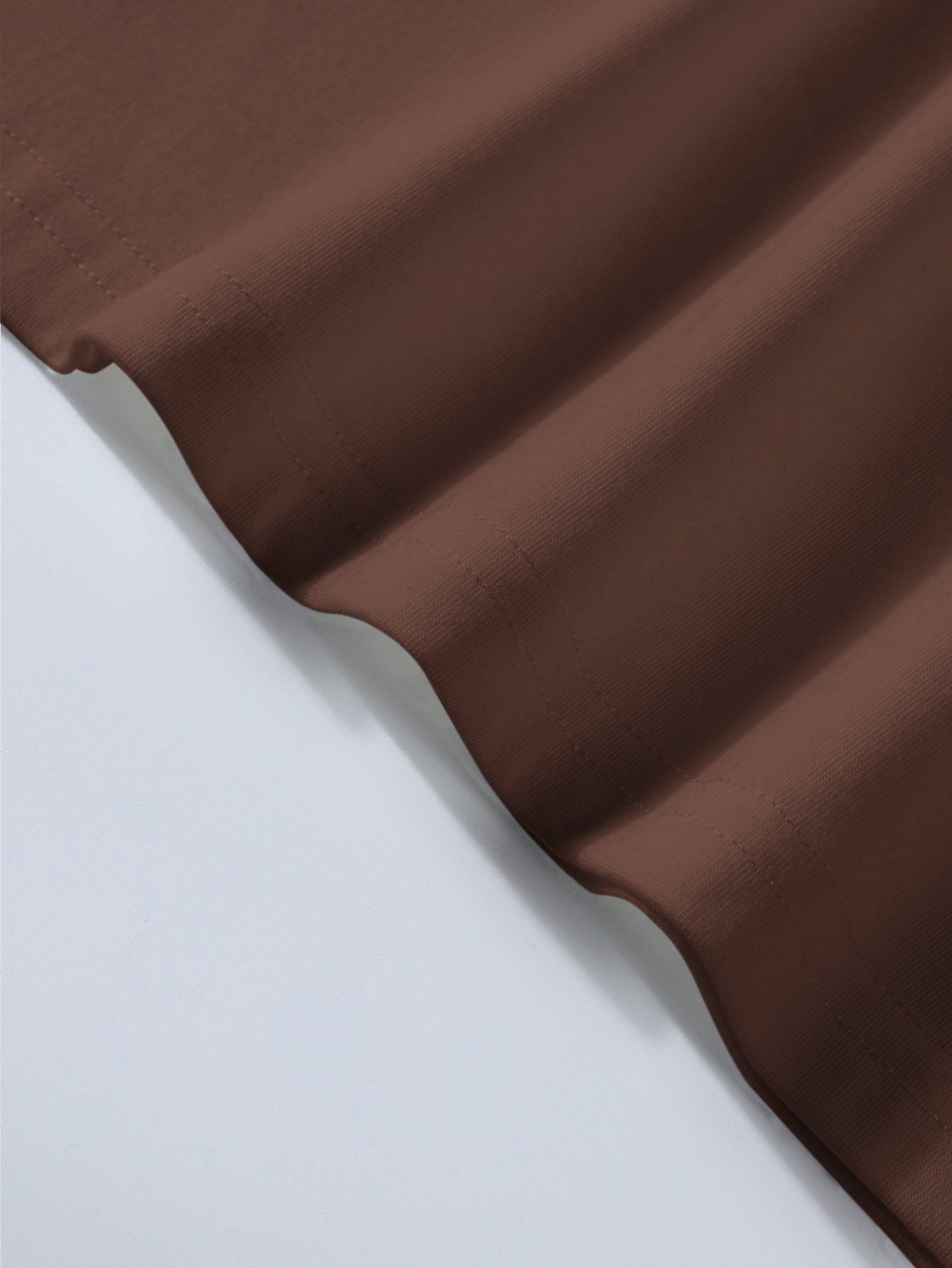 Coffee Brown High-Neck Relaxed Fit T-Shirt