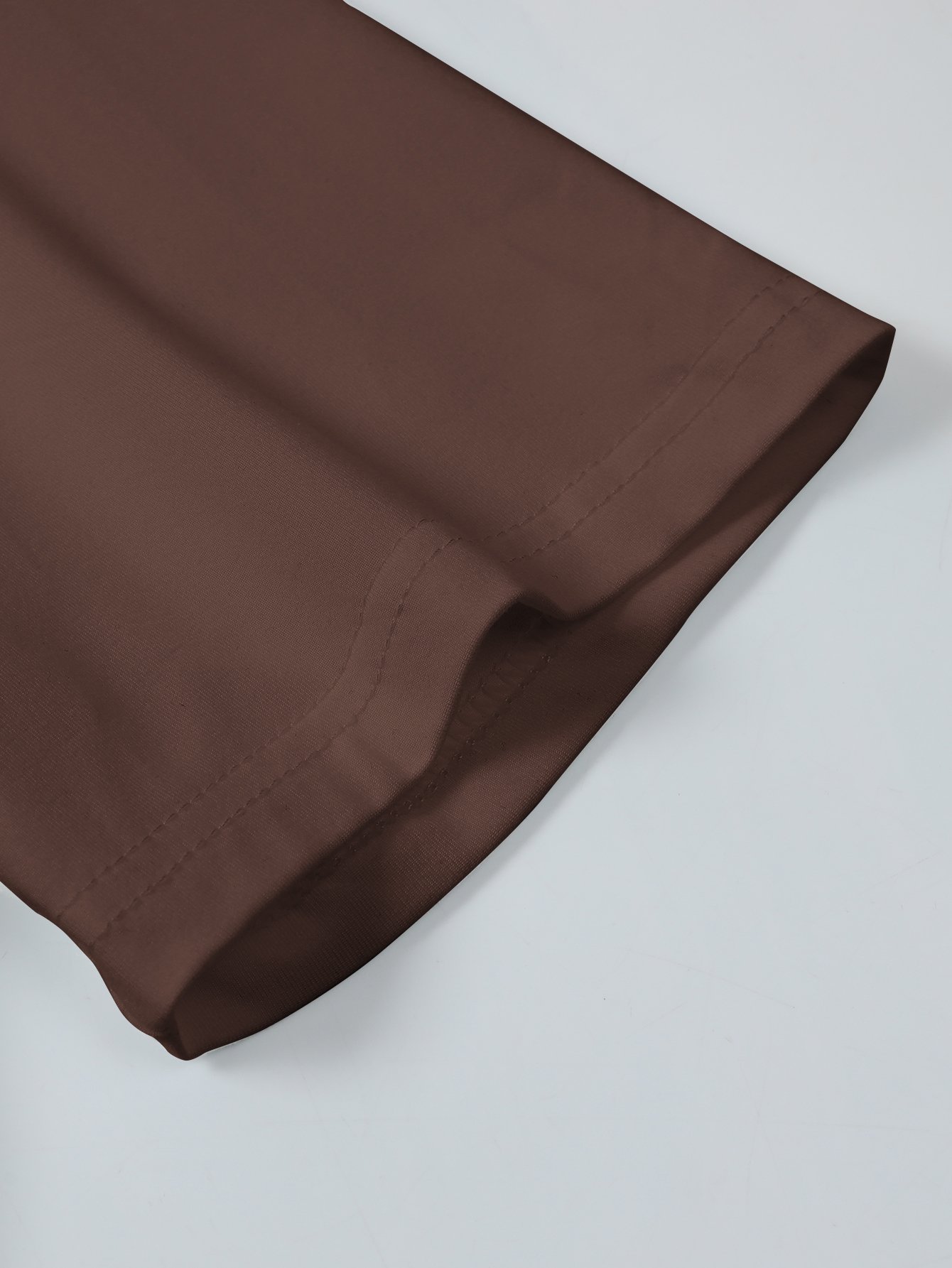 Coffee Brown High-Neck Relaxed Fit T-Shirt