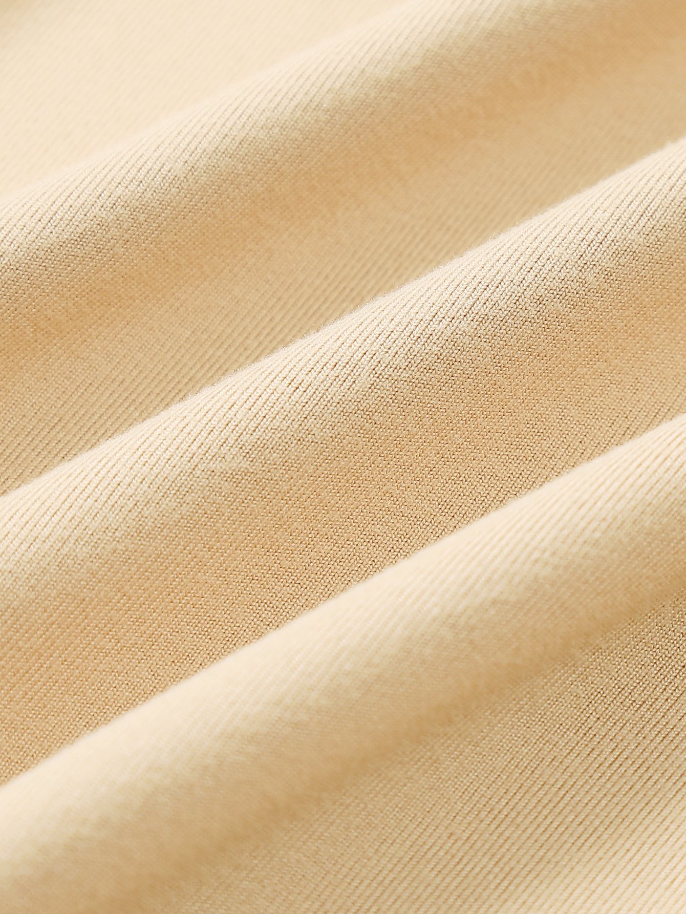 Beige High-Neck Short-Sleeve Regular Fit T-Shirt