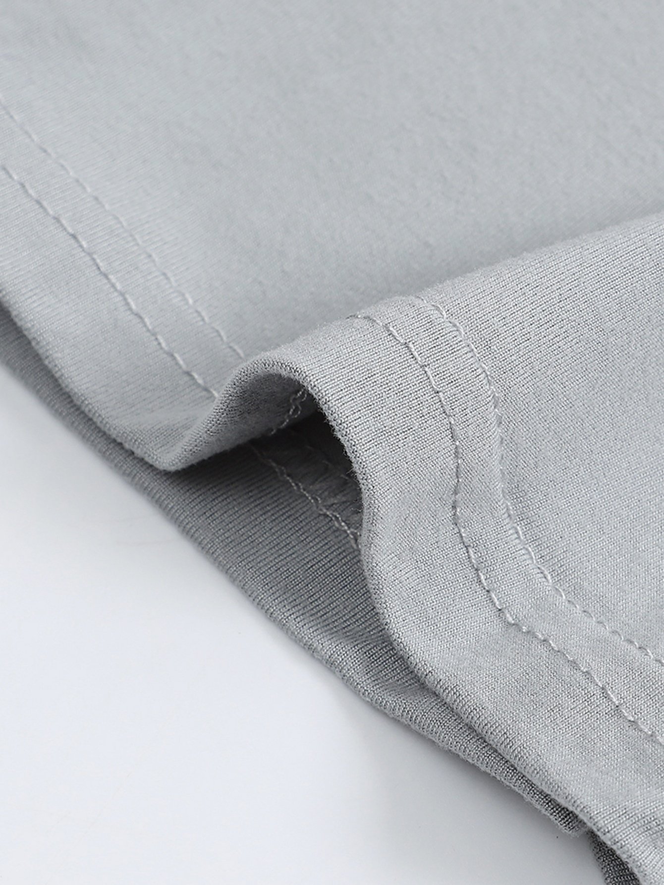 Grey High Neck Short Sleeve Regular Fit T-Shirt