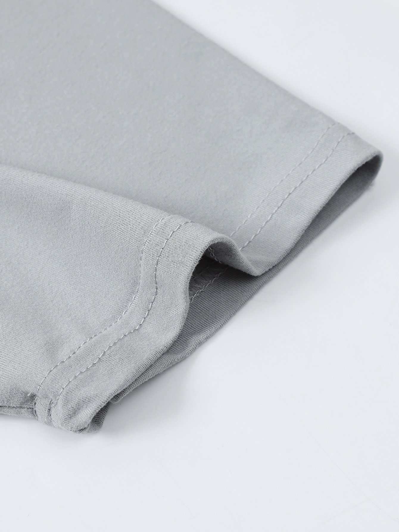 Grey High Neck Short Sleeve Regular Fit T-Shirt
