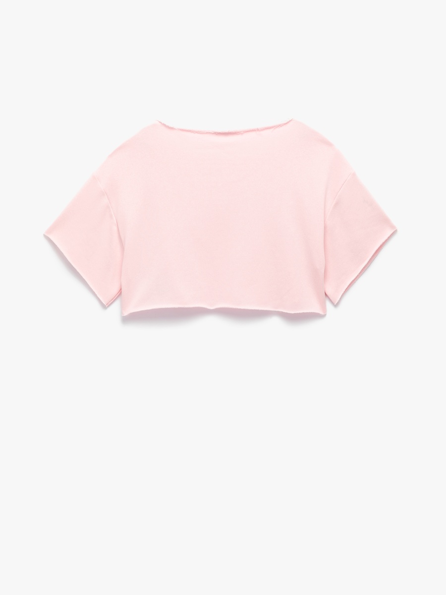 Printed Short Sleeves Crop T-Shirt