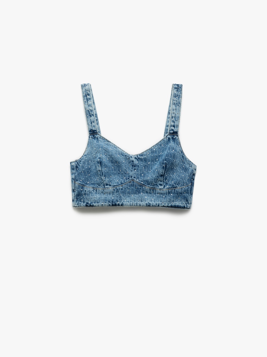 V Neck Sleeveless Crop Blouse