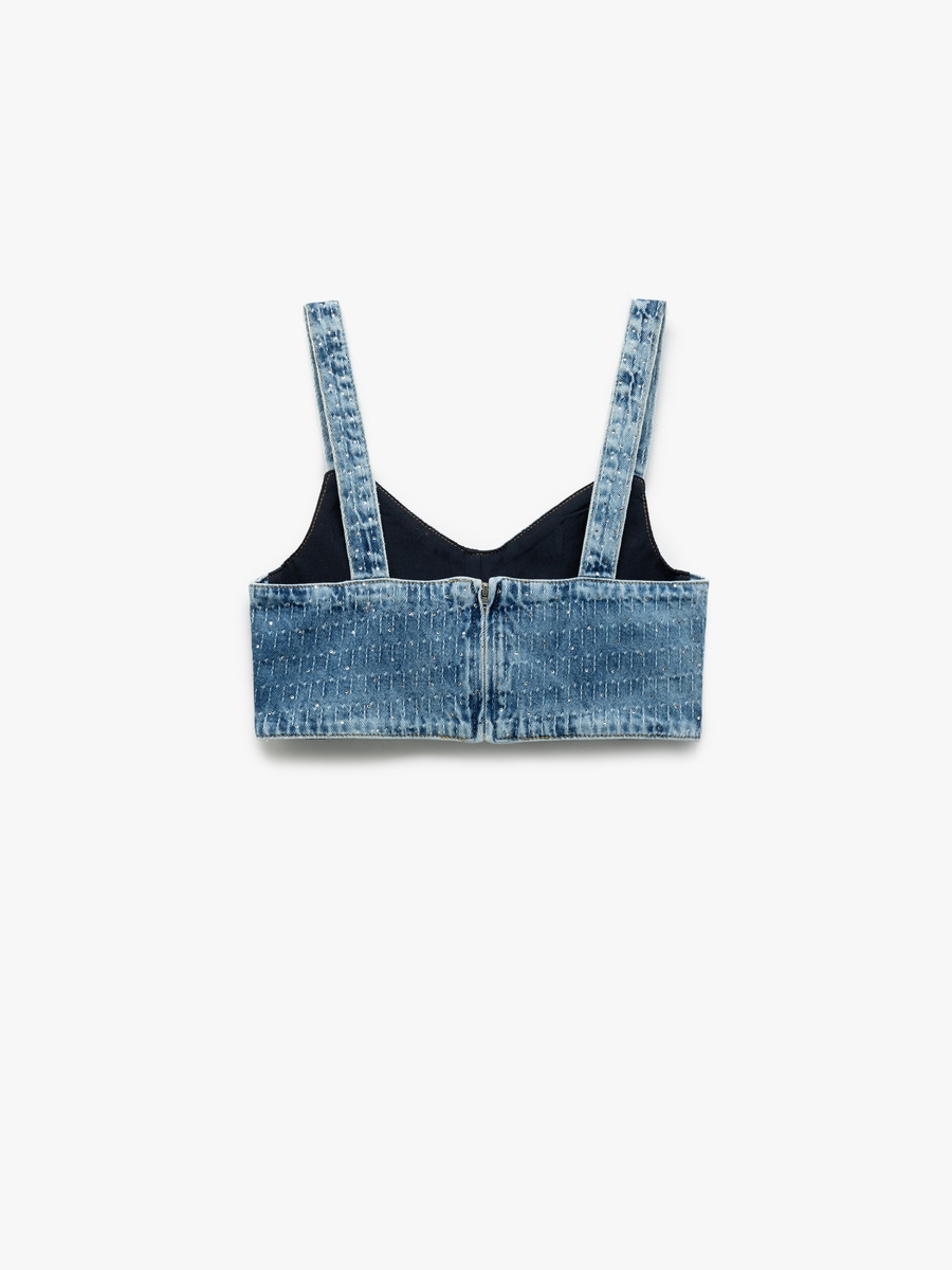 V Neck Sleeveless Crop Blouse