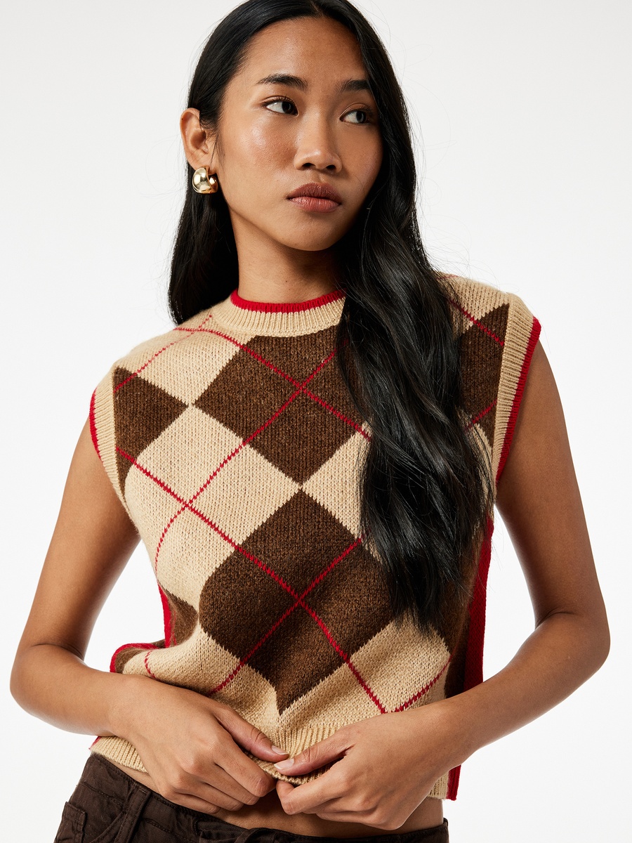 Argyle Knit Sweater Vest