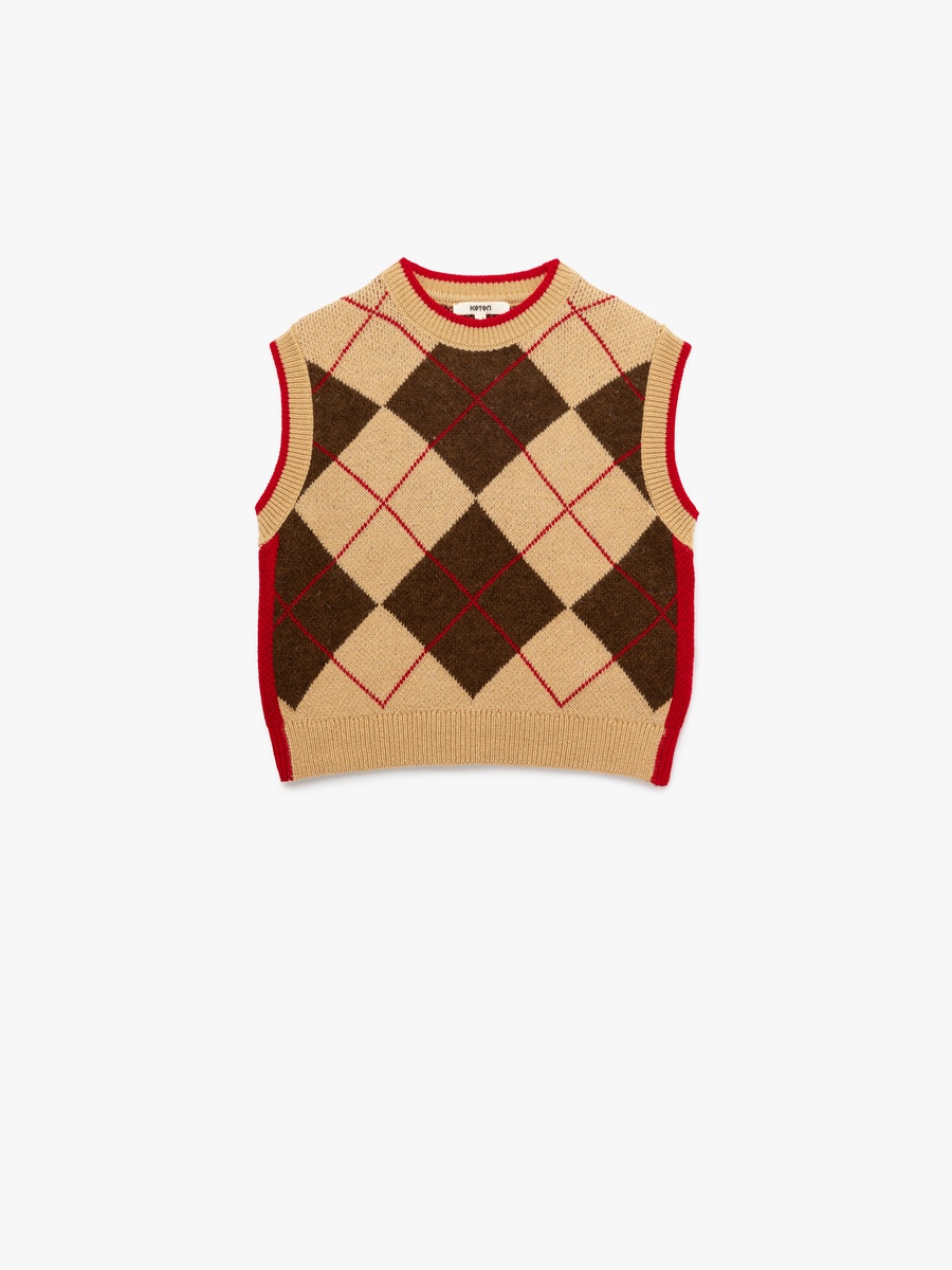 Argyle Knit Sweater Vest