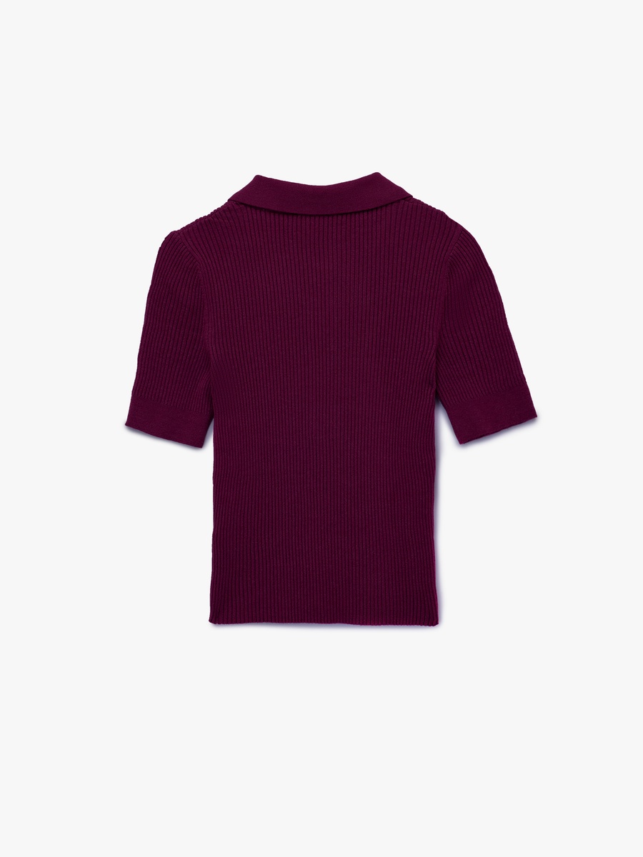 Polo Neck Knit Sweater
