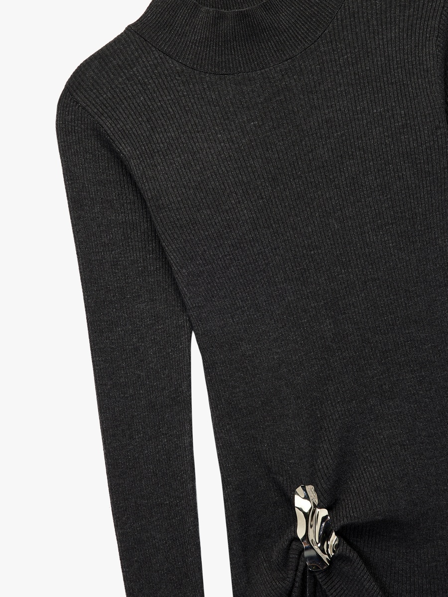 Knot Detail High Neck Sweater