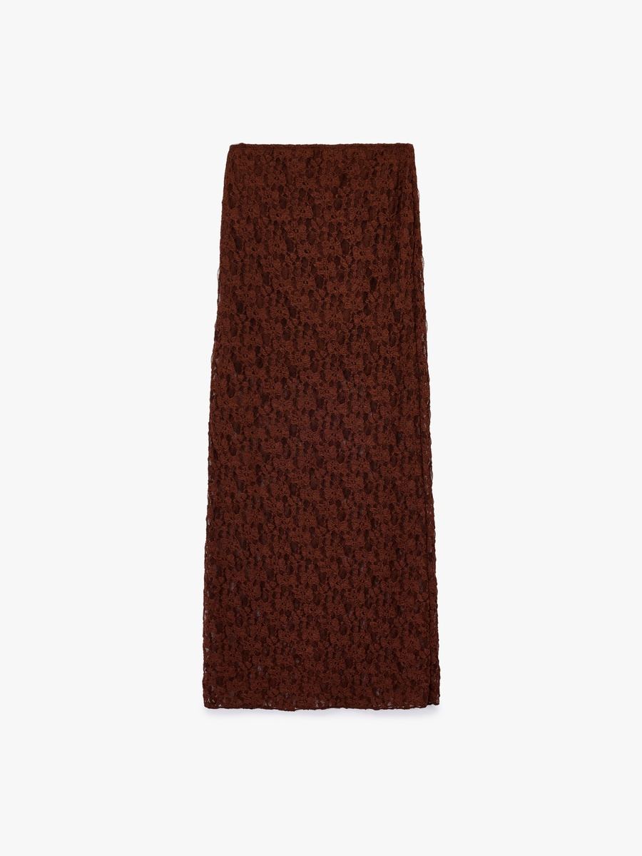 Solid Lace Maxi Pencil Skirt