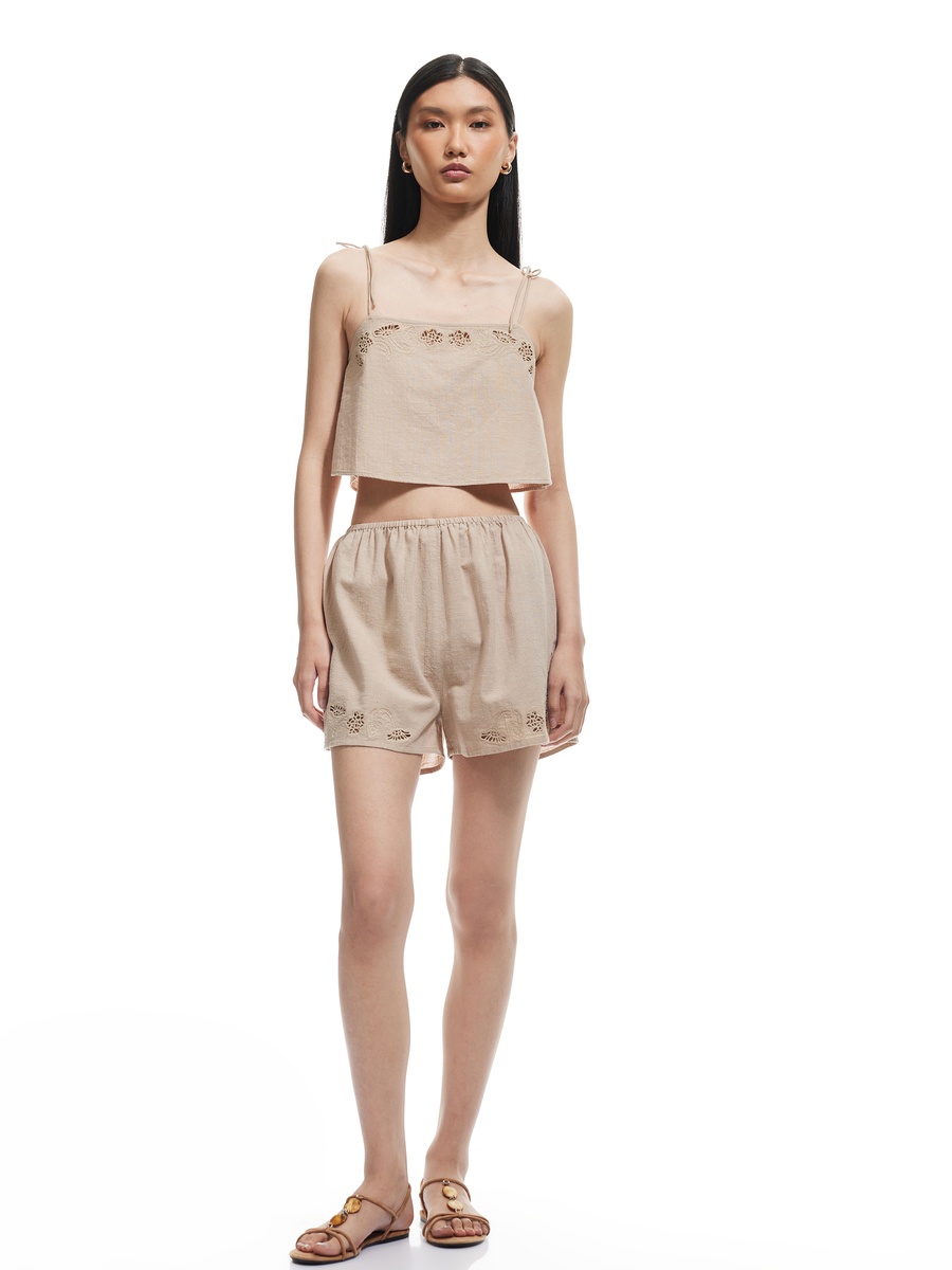 Embroidered Mini Shorts