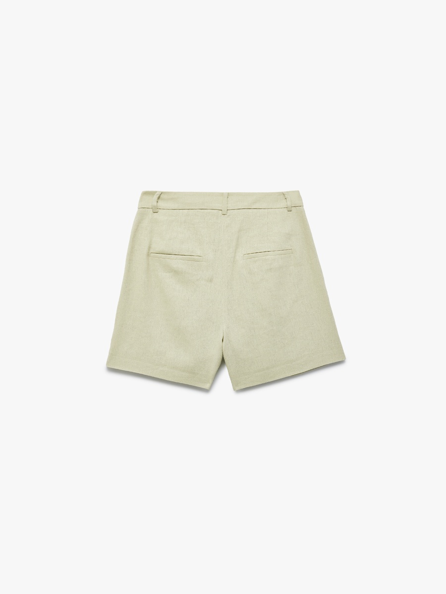 Pleated Linen Shorts
