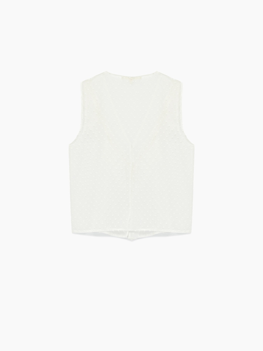 Ruffled Sleeveless Chiffon Shirt