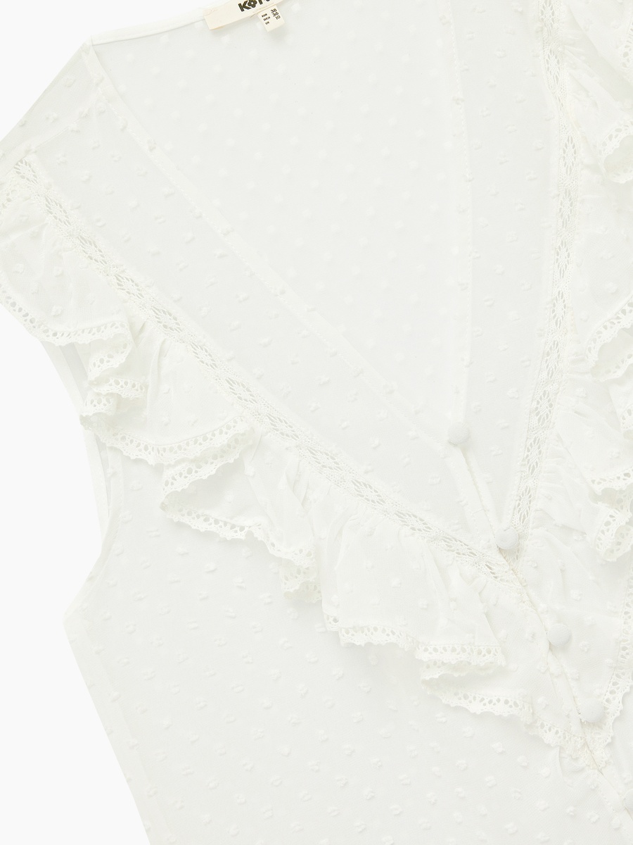 Ruffled Sleeveless Chiffon Shirt