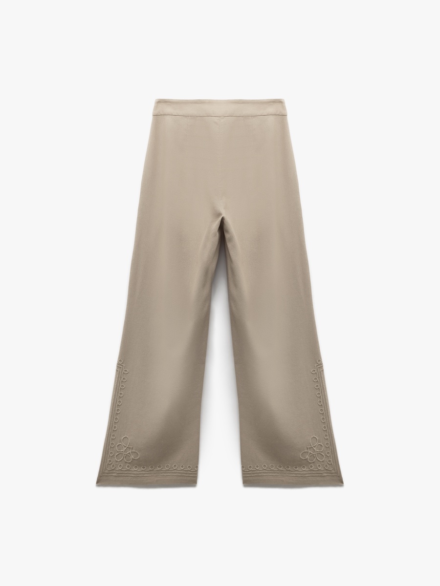 High-Rise Embroidered Pants