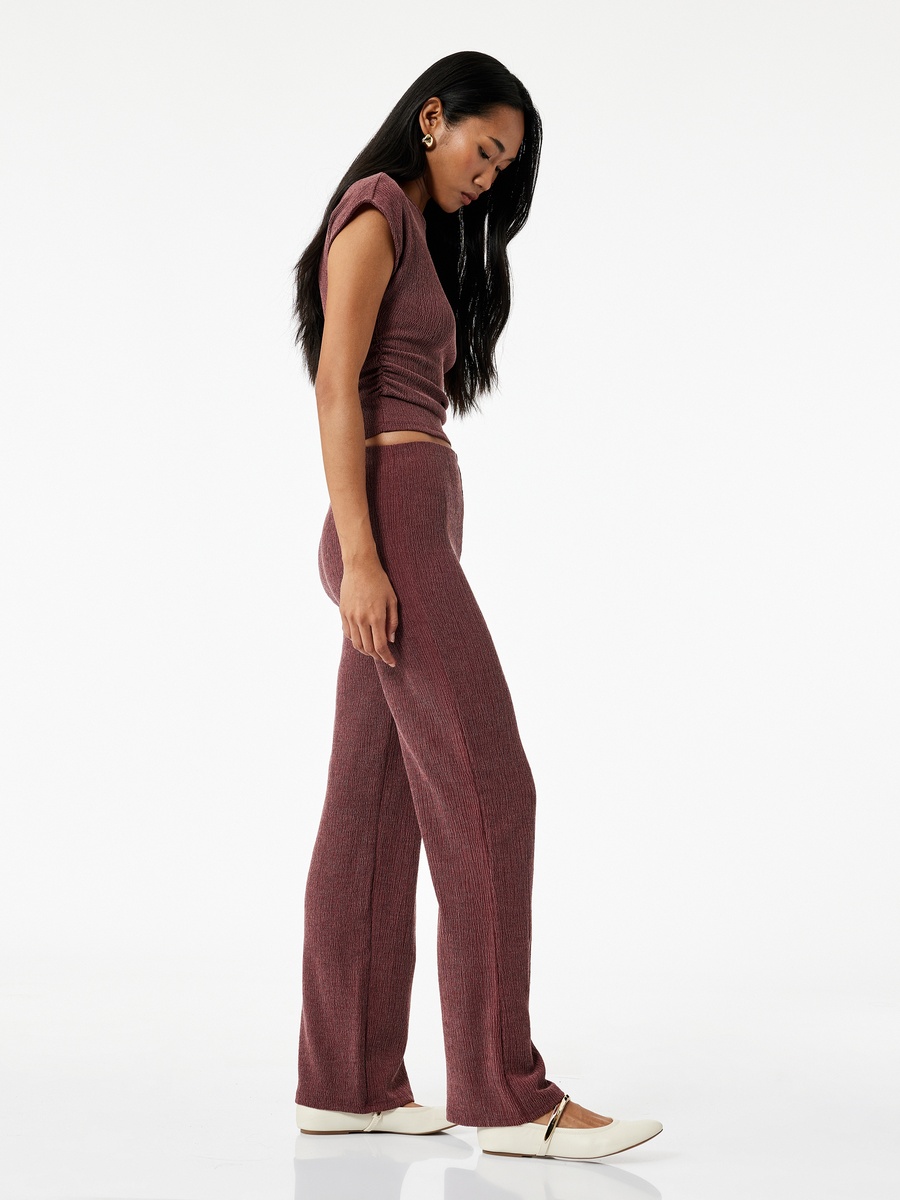 Crinkled Straight Leg Pants