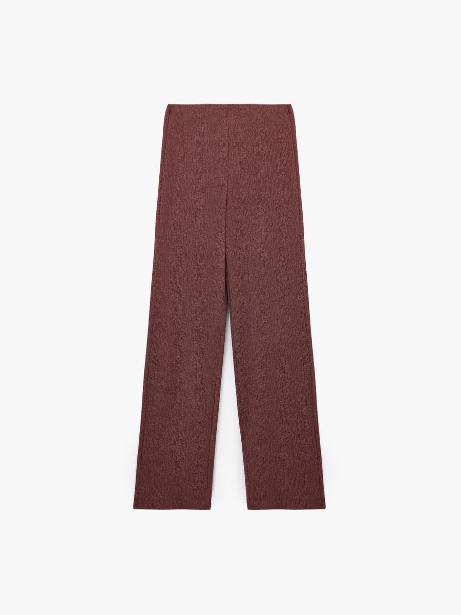 Crinkled Straight Leg Pants