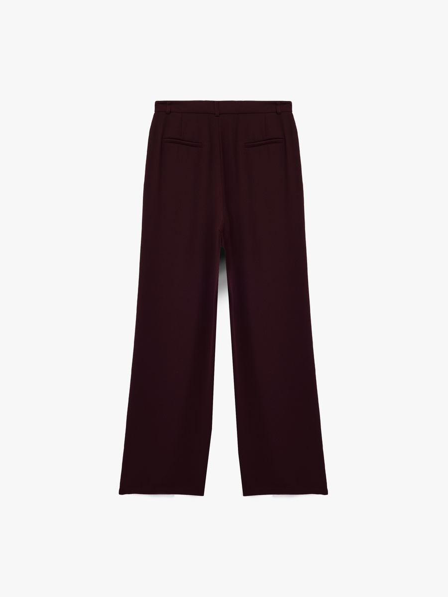 High Rise Pleated Crepe Pants