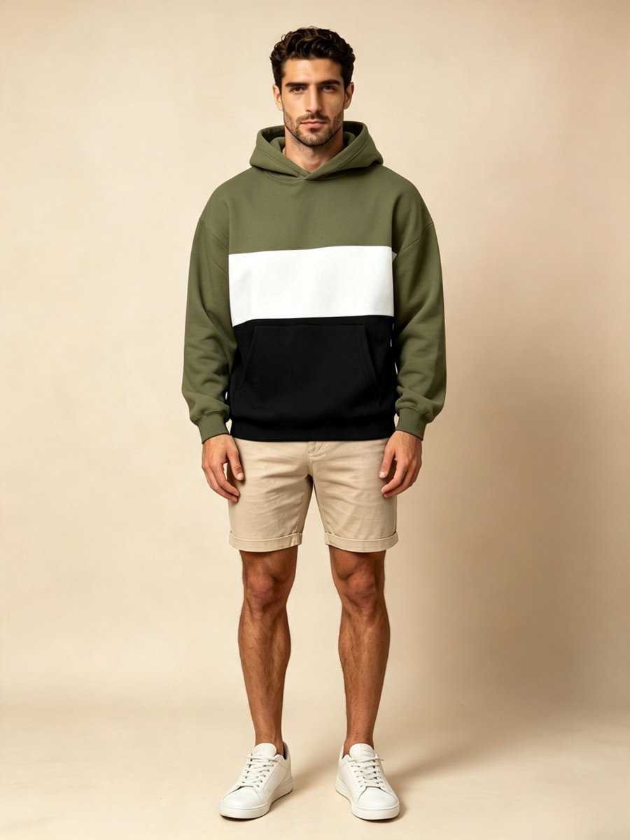 Color Block Pullover Hoodie