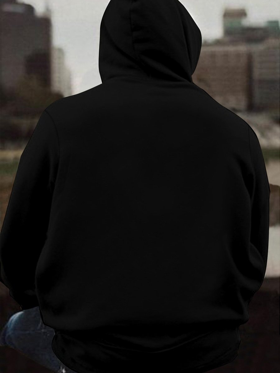Black Plain Pullover Hoodie