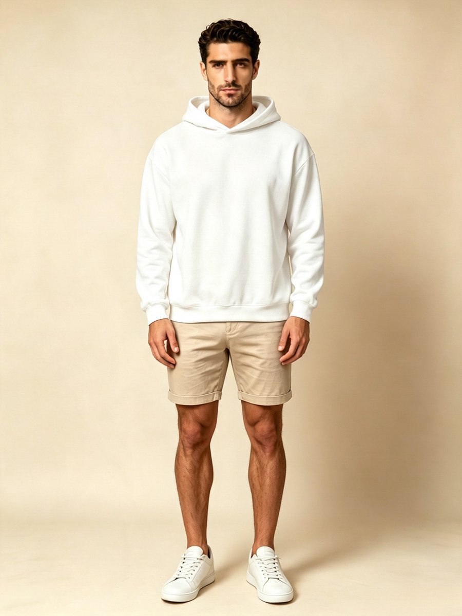 White Pullover Hoodie Sweatshirt