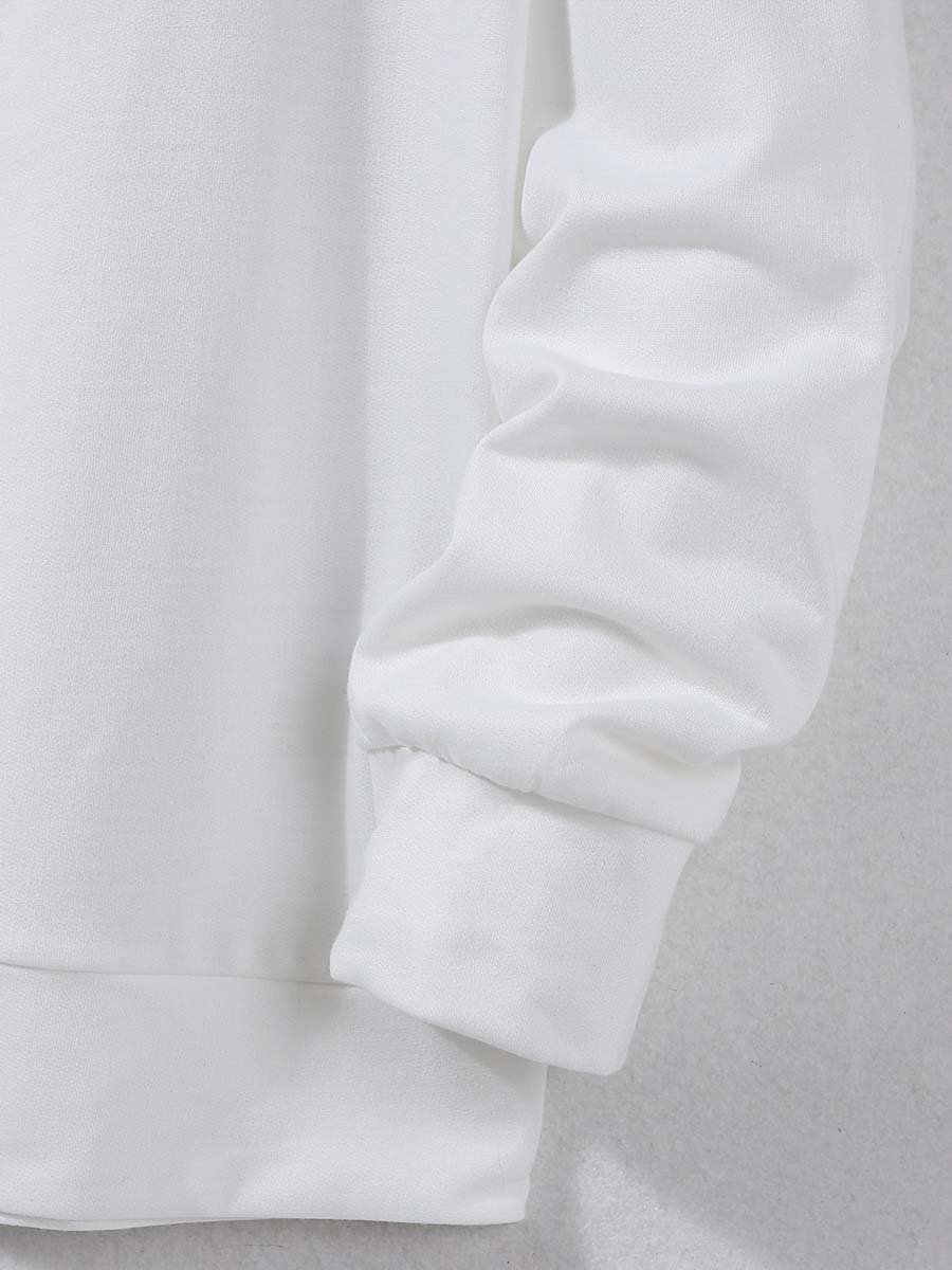 White Pullover Hoodie Sweatshirt