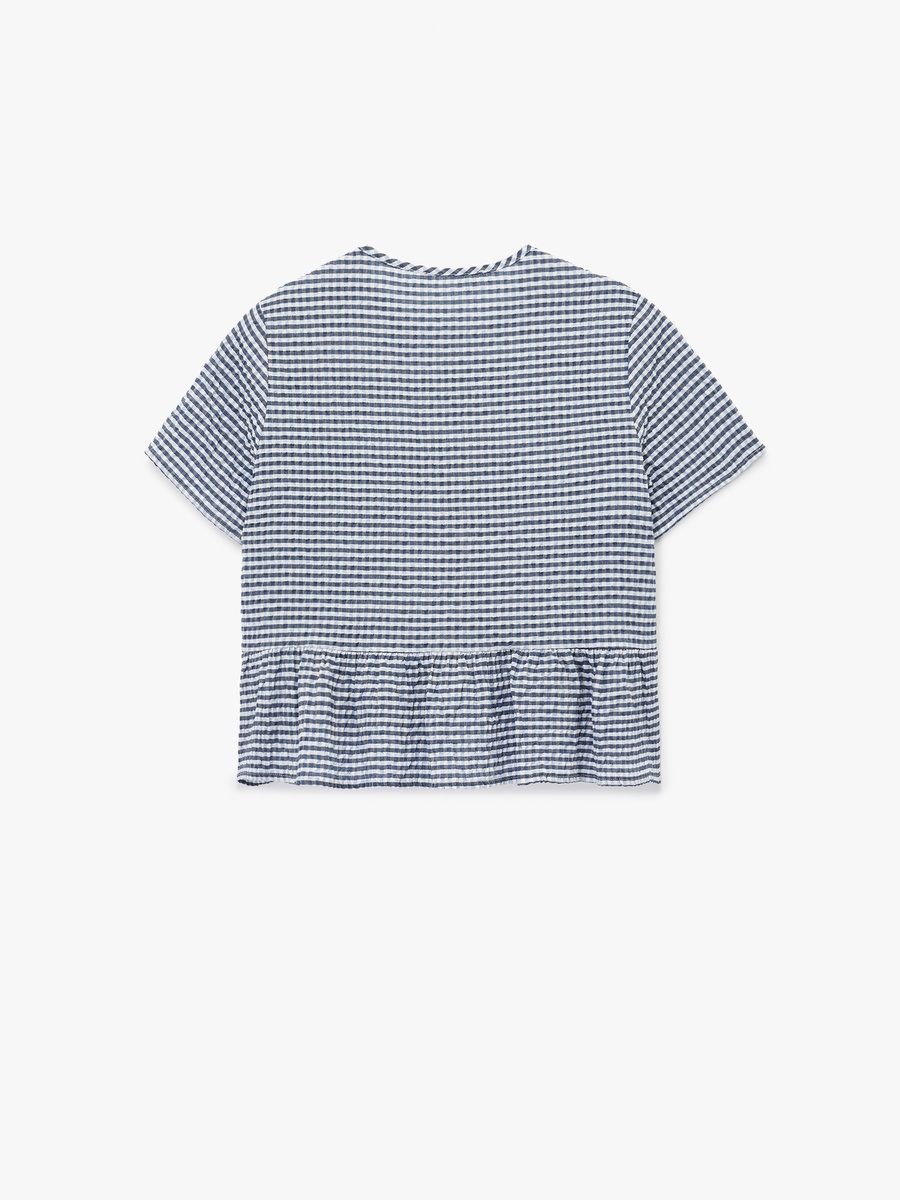 Checked Tie Front Top
