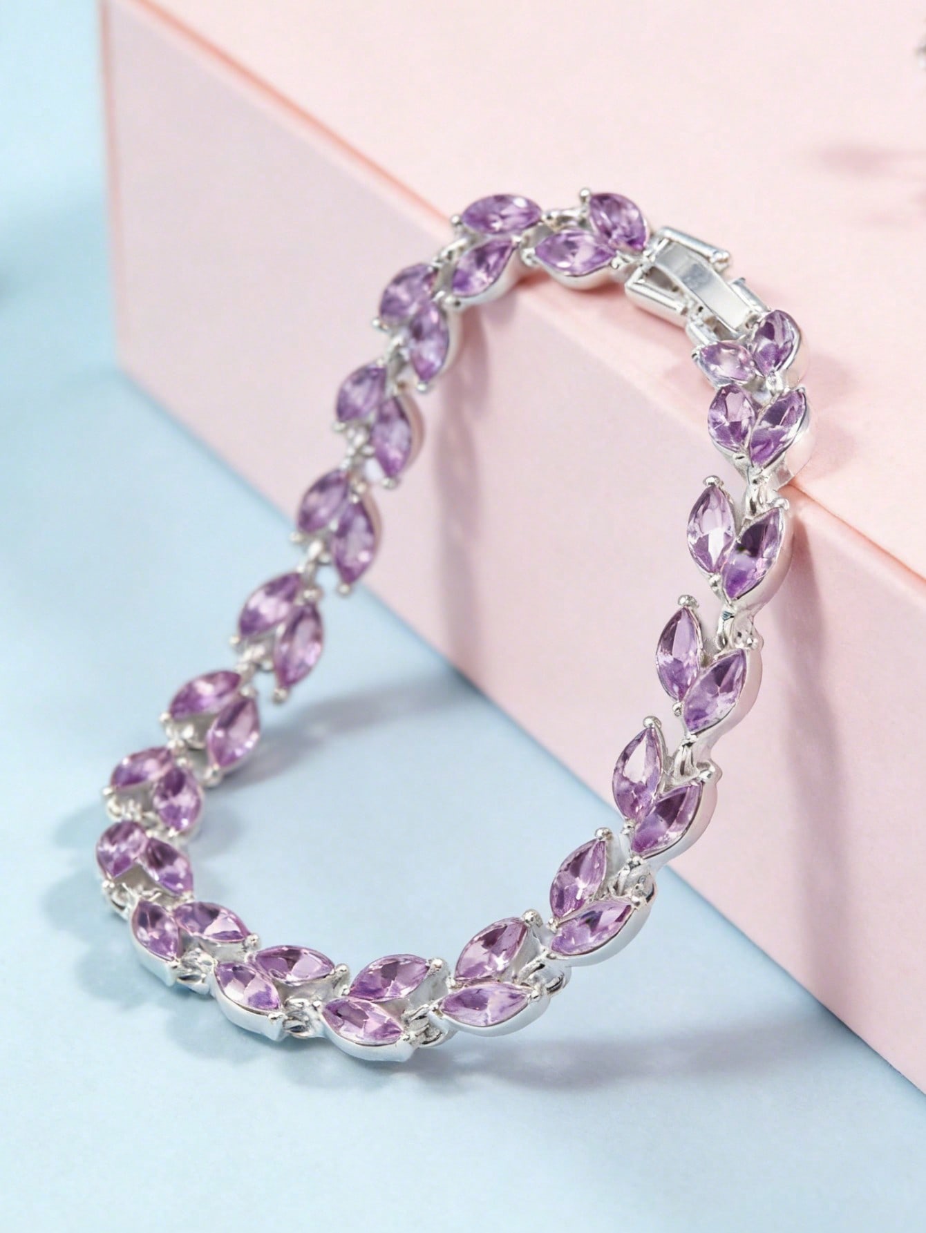 Purple Amethyst Bangle Bracelet for Women - Casual Wear.