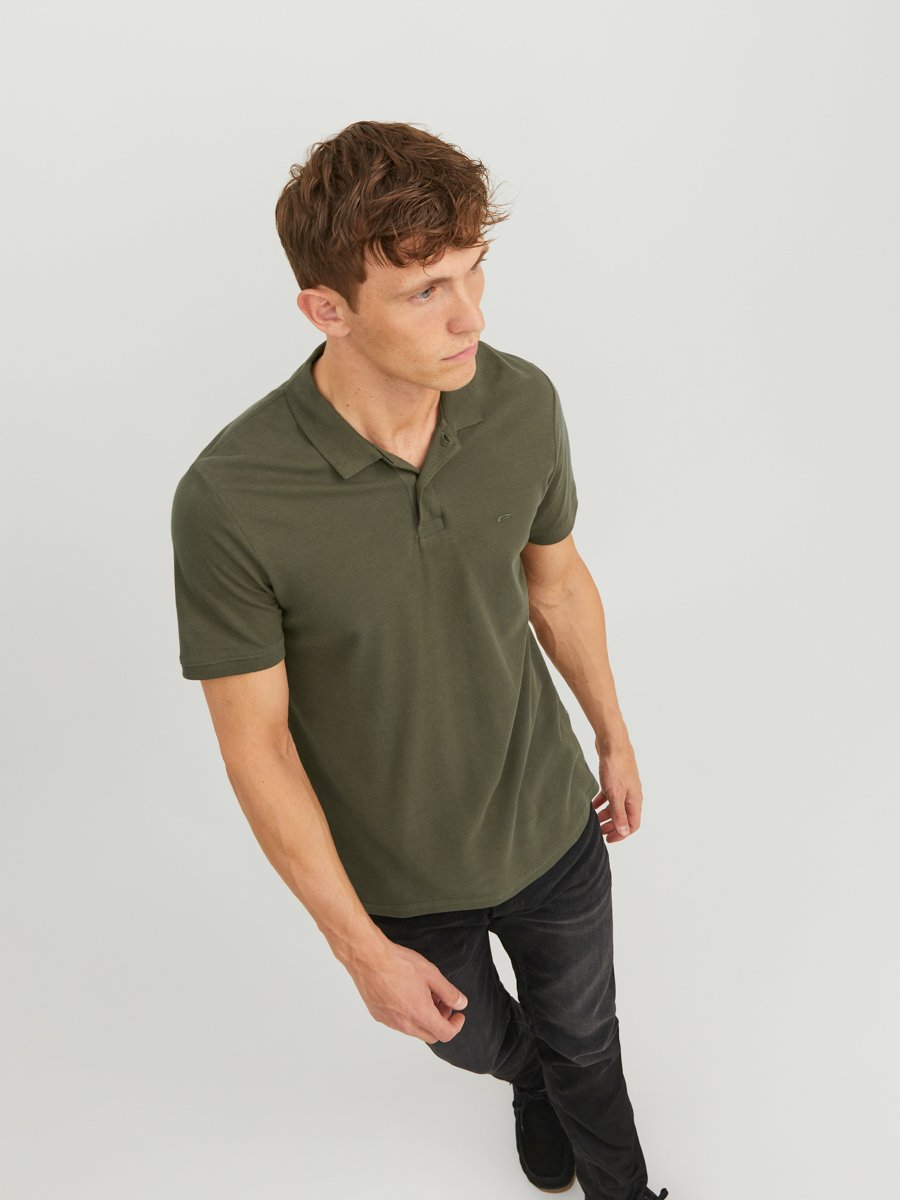Olive Solid Cotton Polo
