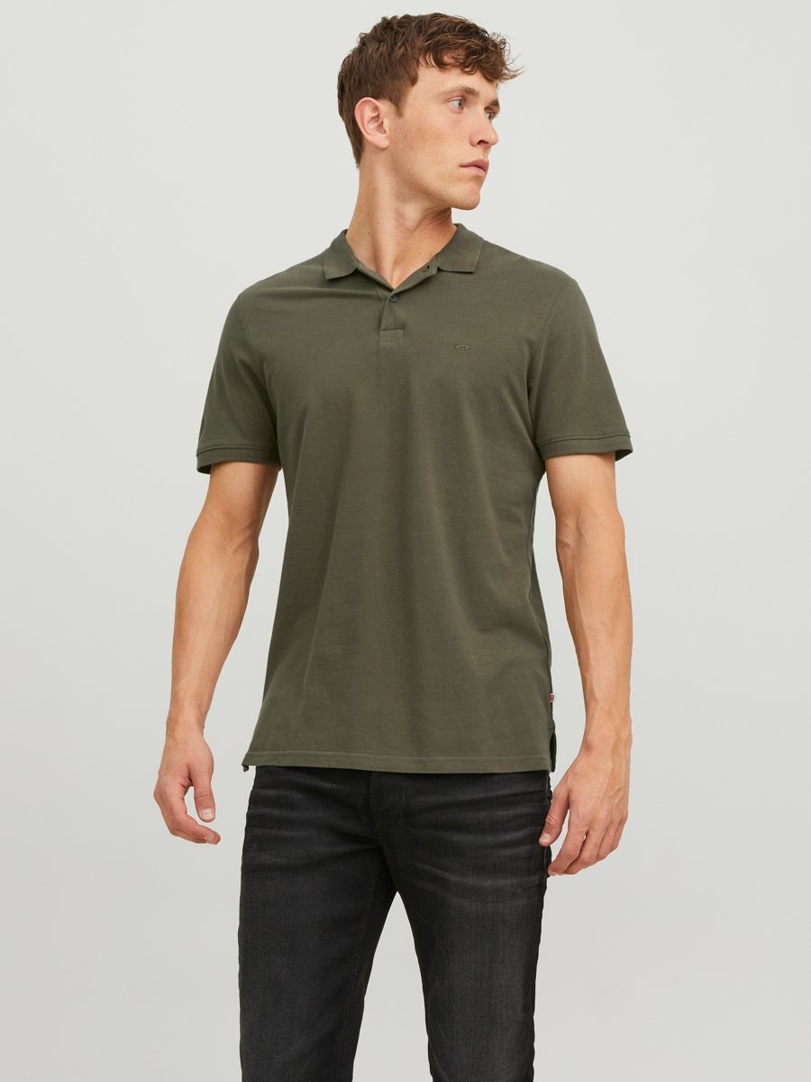 Olive Solid Cotton Polo