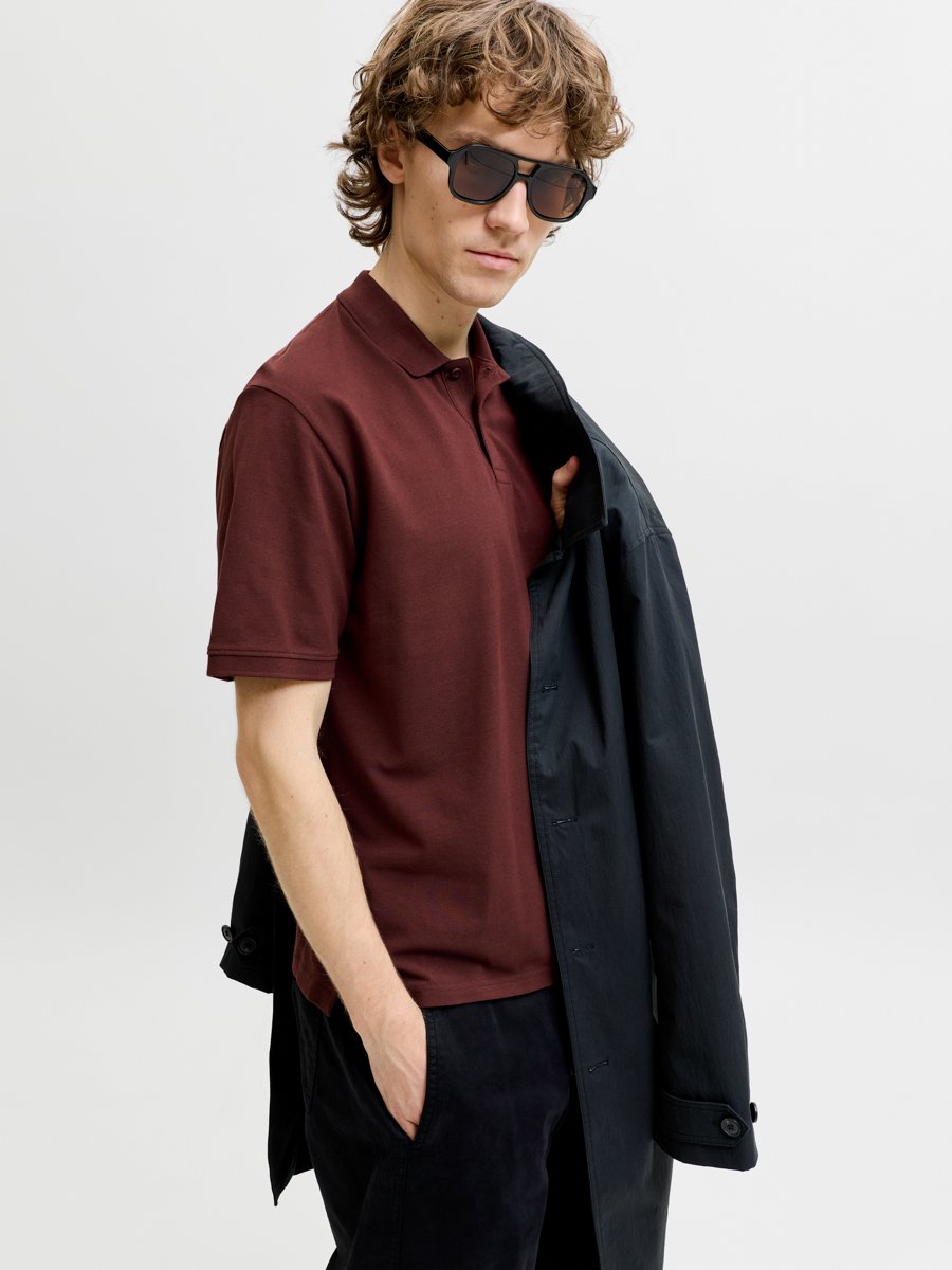 Rust Solid Cotton Polo