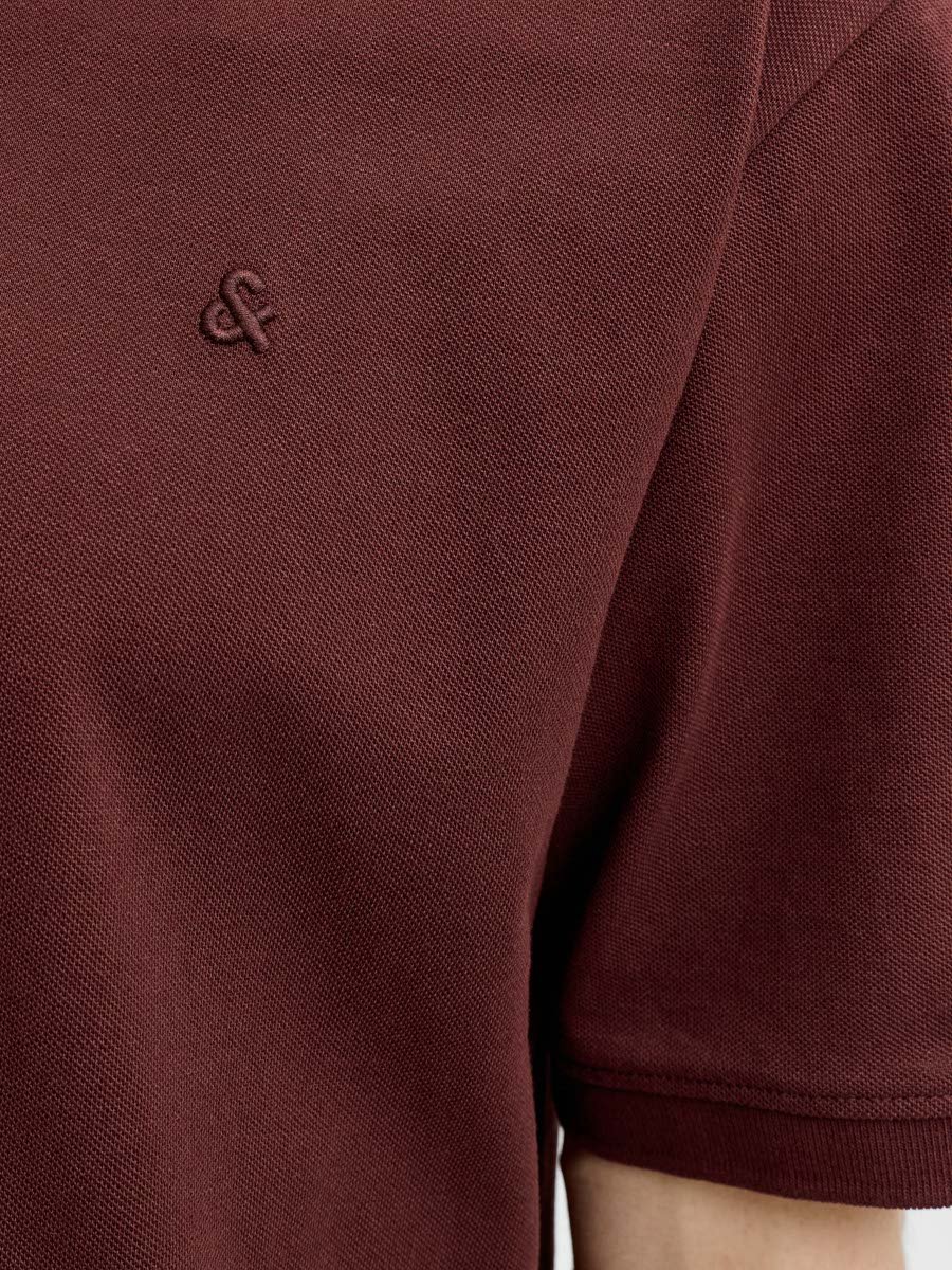 Rust Solid Cotton Polo