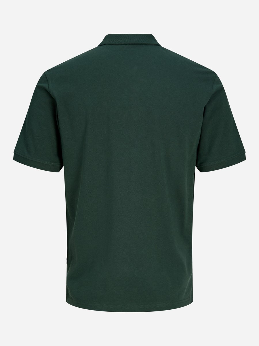 Dark Green Solid Cotton Polo
