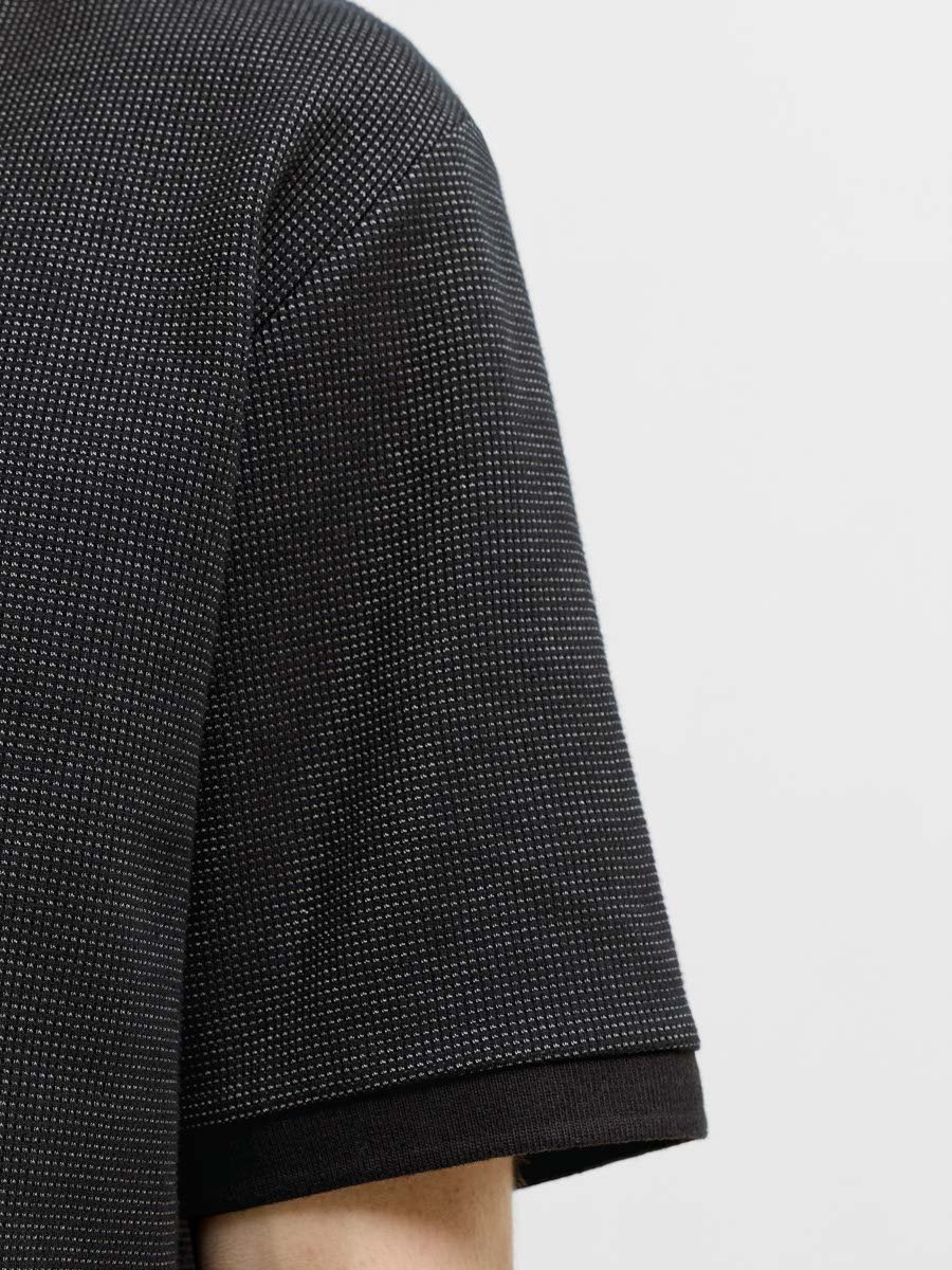 Black Cotton Regular Fit Polo